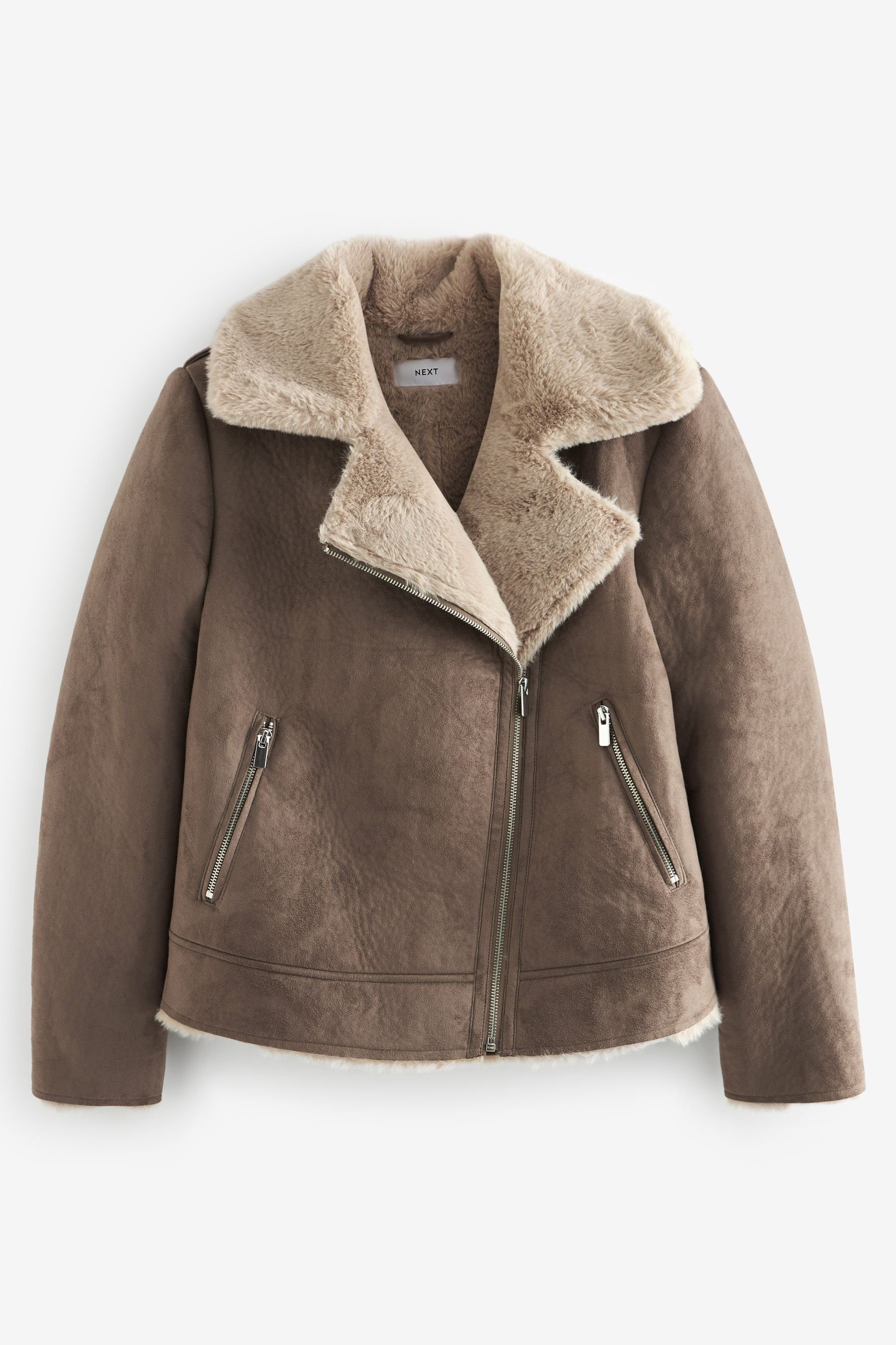 Next Fellimitatjacke Bikerjacke aus Velours mit günstig online kaufen