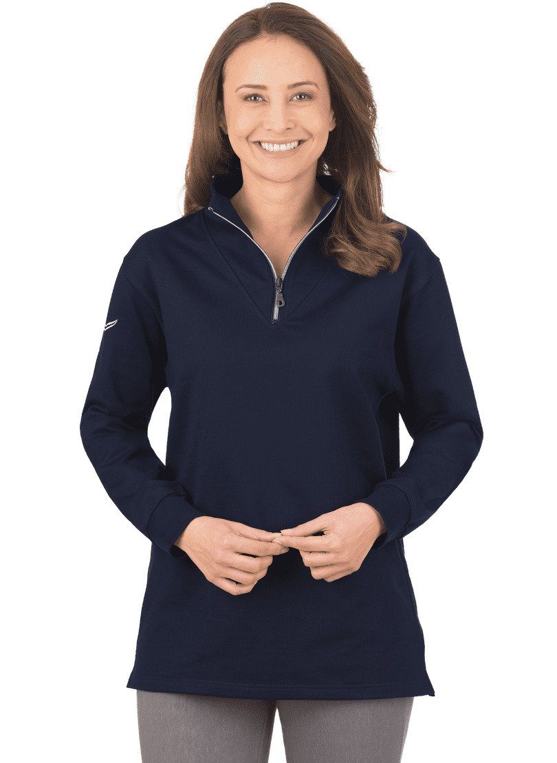 TRIGEMA navy Reißverschluss-Sweater Sweatshirt Trigema