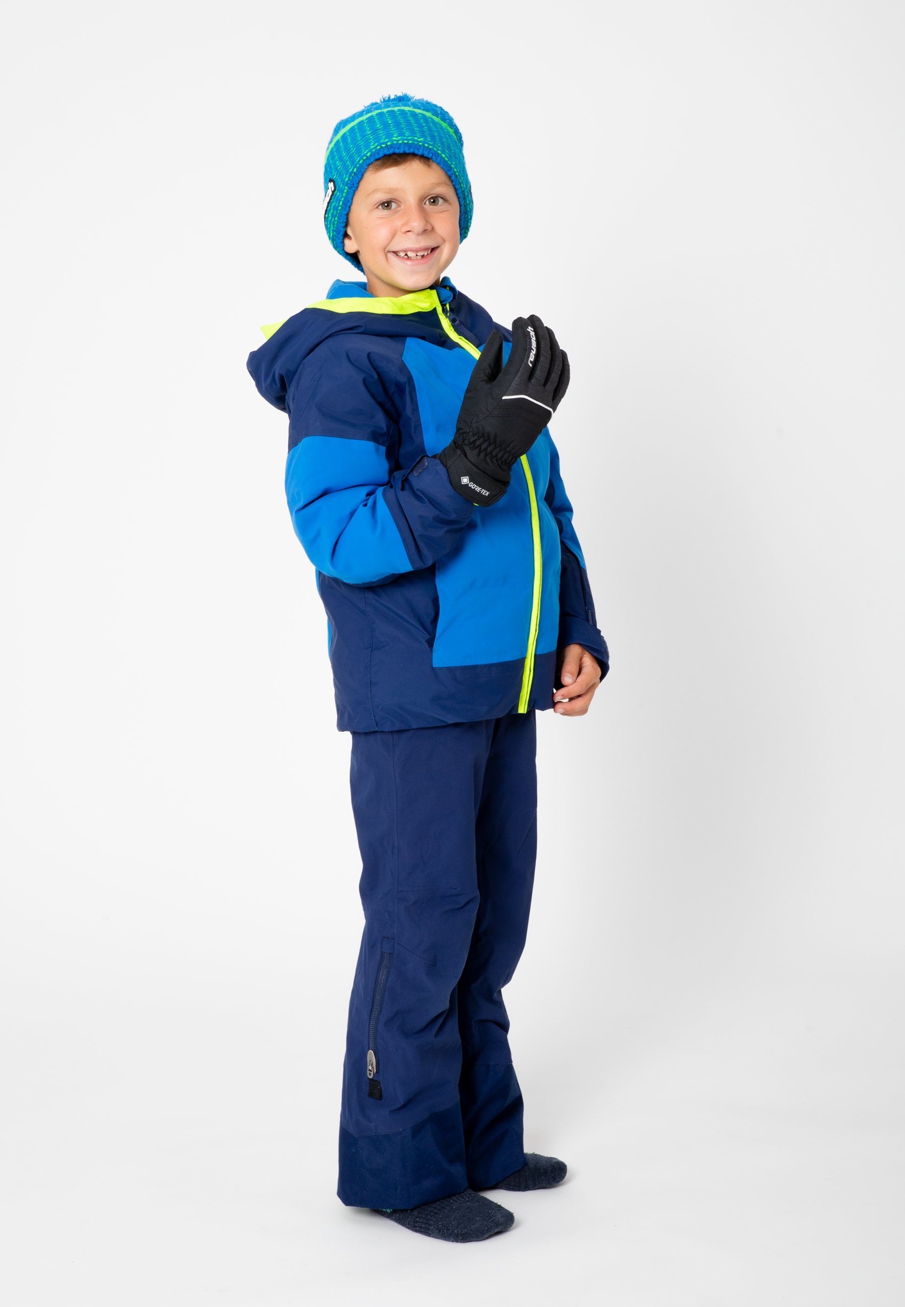 Skihandschuhe schwarz-grau Teddy mit Reusch GORE-TEX Funktionsmembran wasserdichter