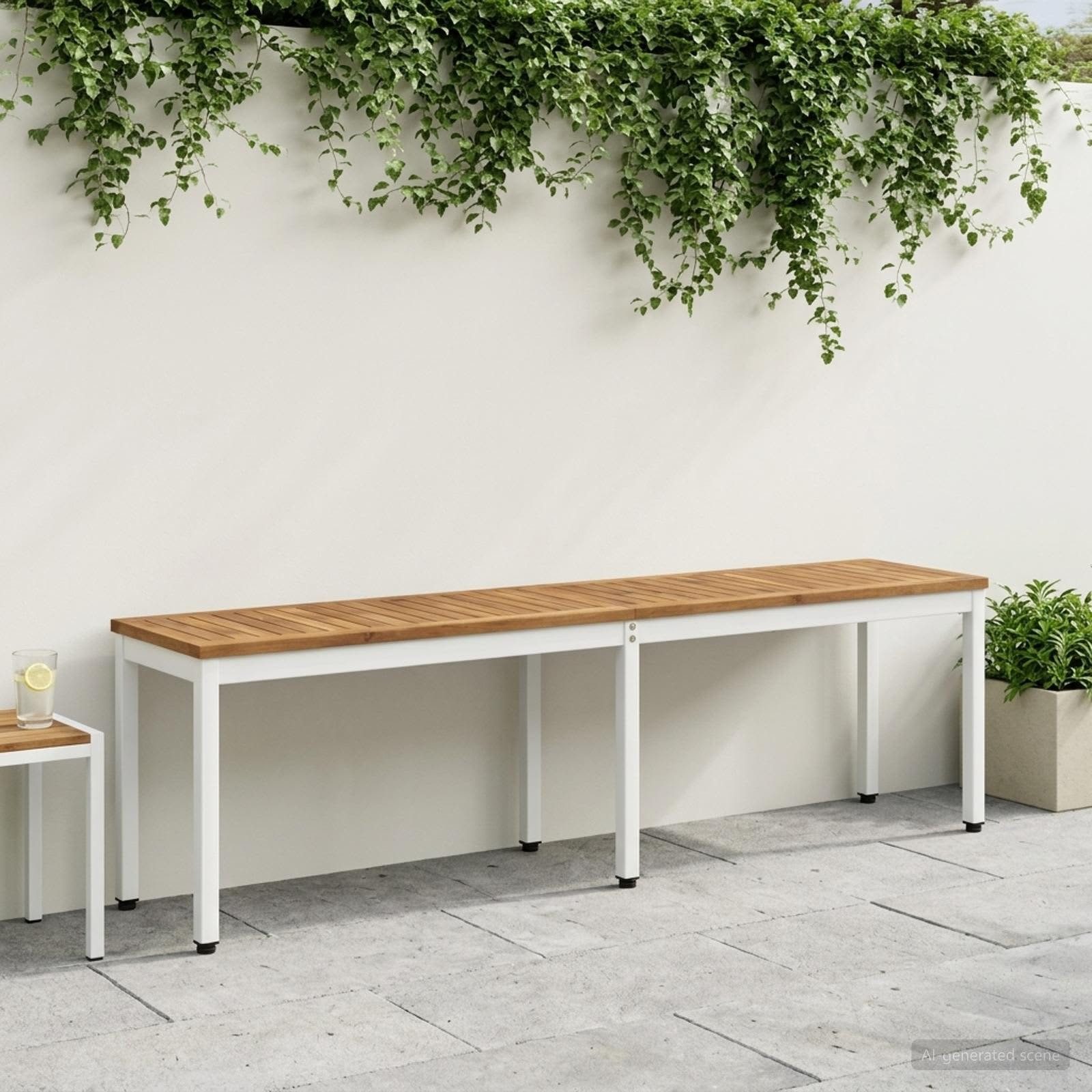 vidaXL Gartenbank Gartenbank 161 x 35 x 45 cm Massivholz Rechtwinklig (1-St)