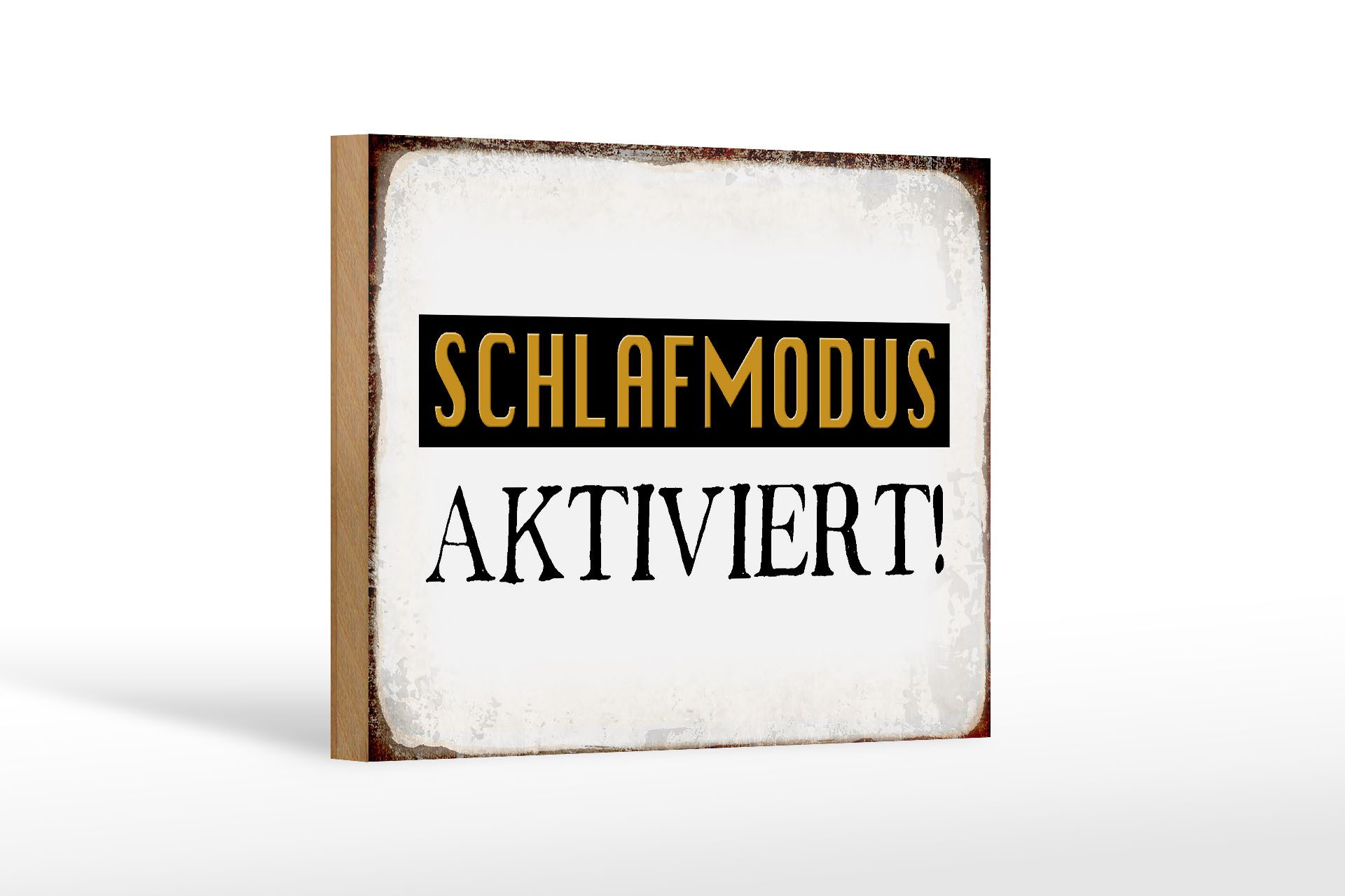 Holzbild Spruch 18x12 cm Schlafmodus aktiviert