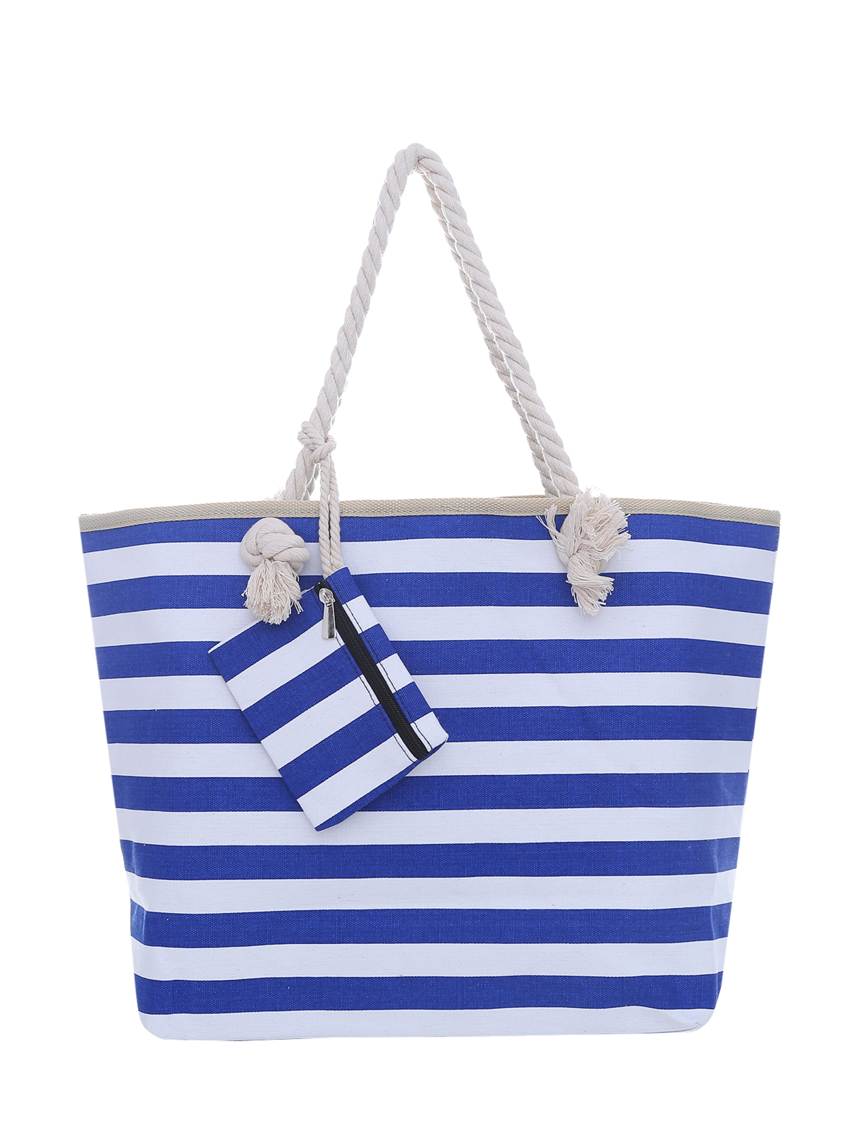 DonDon Strandtasche Shopper Schultertasche Beach Style (2-tlg), Große Strandtasche, mit Reißverschluss, tolle Motive
