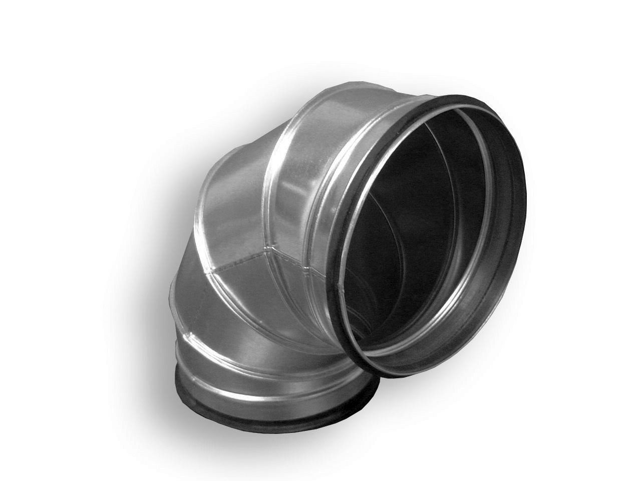 luftundklima24 Umluftmodul Bogen 90 ° aus verzinktem Stahlblech, mit Dichtung, Ø 80-710 mm