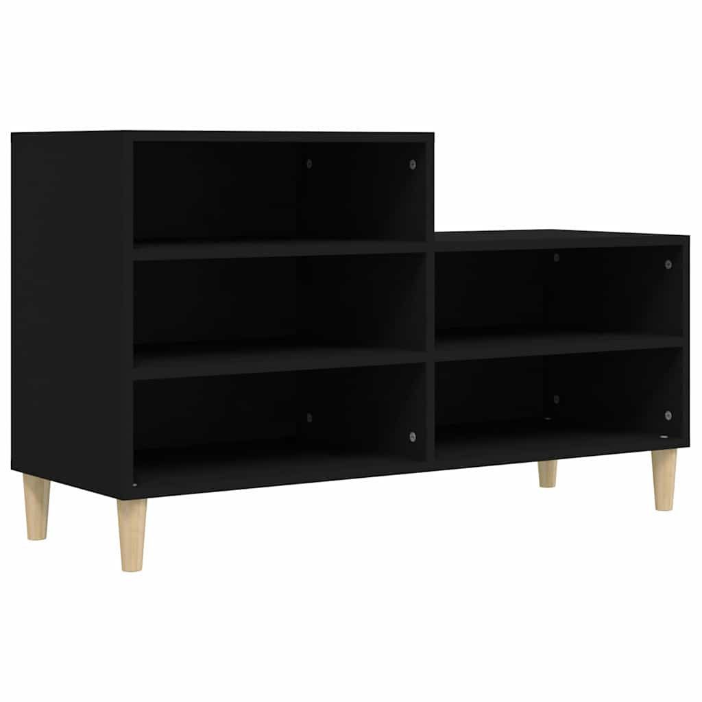 vidaXL Schuhregal Schuhregal Schwarz 102x36x60 cm Holzwerkstoff, 1-tlg.