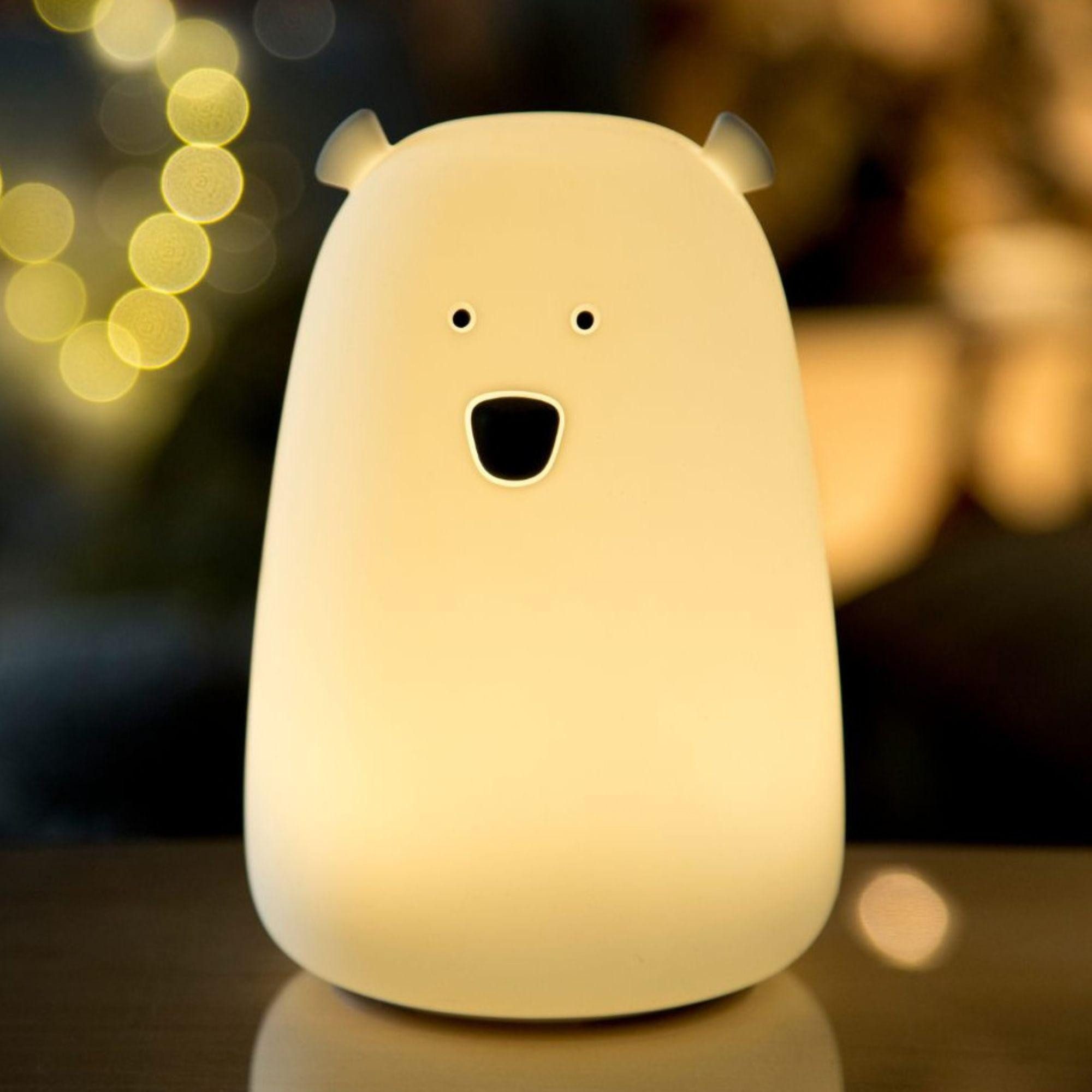 Rabbit & Friends LED Nachtlicht Bär Silikon LED Lampe (weiß), LED fest integriert