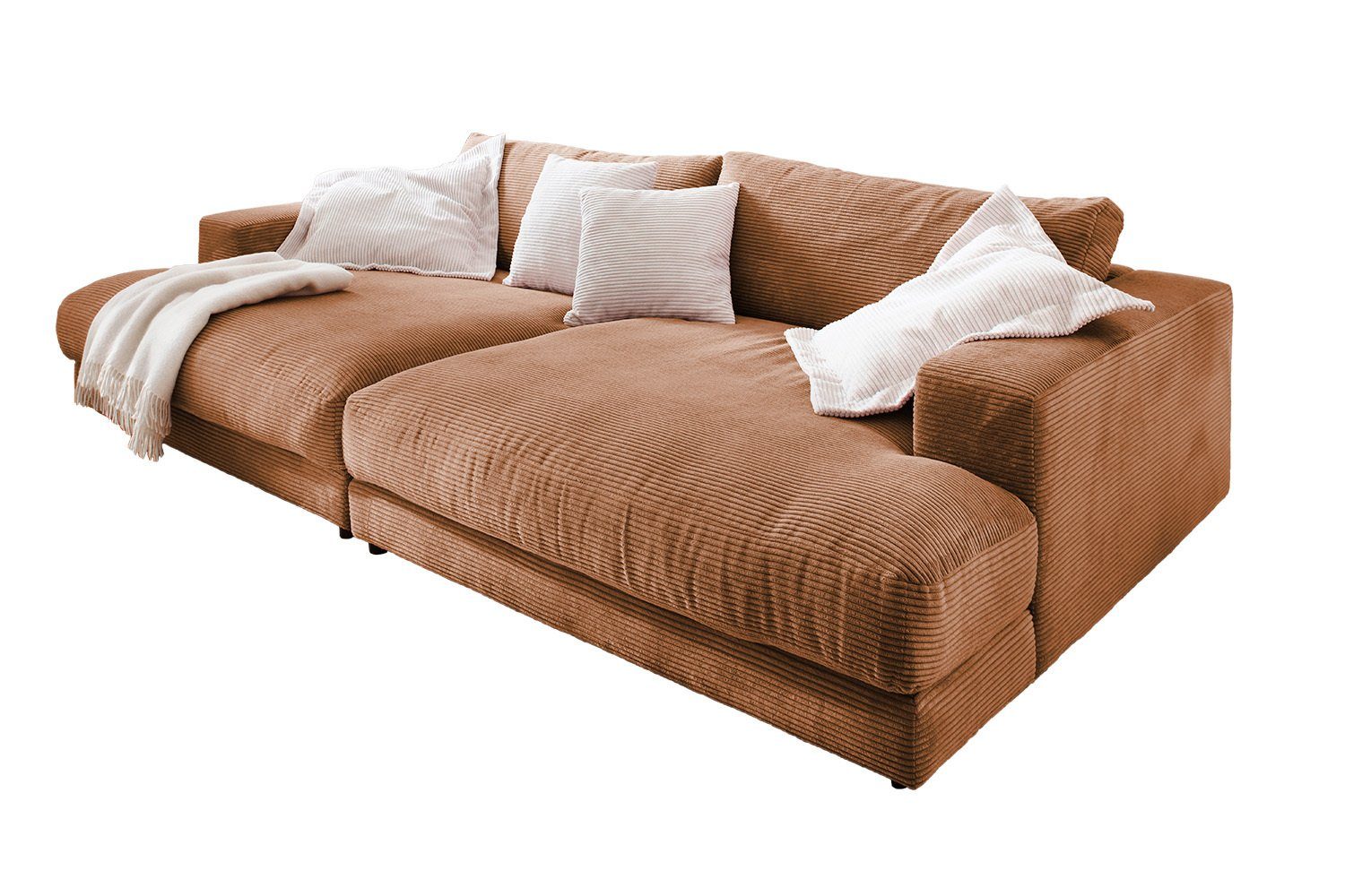 KAWOLA Big-Sofa Cord Farben MADELINE, Sofa verschiedene od. Stoff