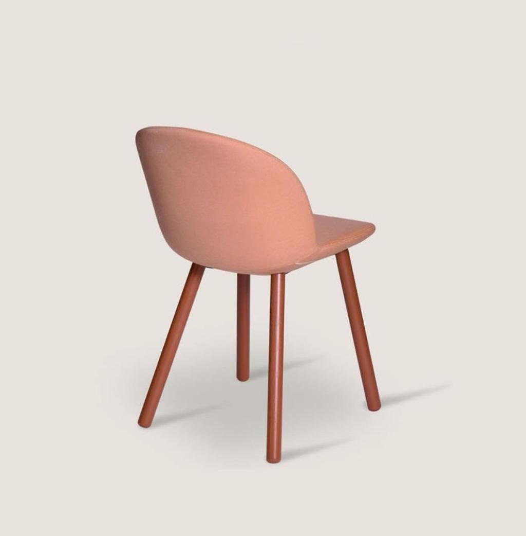 Made Polsterstuhl (1 Holzfüßen mit Stühle St), Stuhl Europa in Rosa JVmoebel Esszimmer Designer