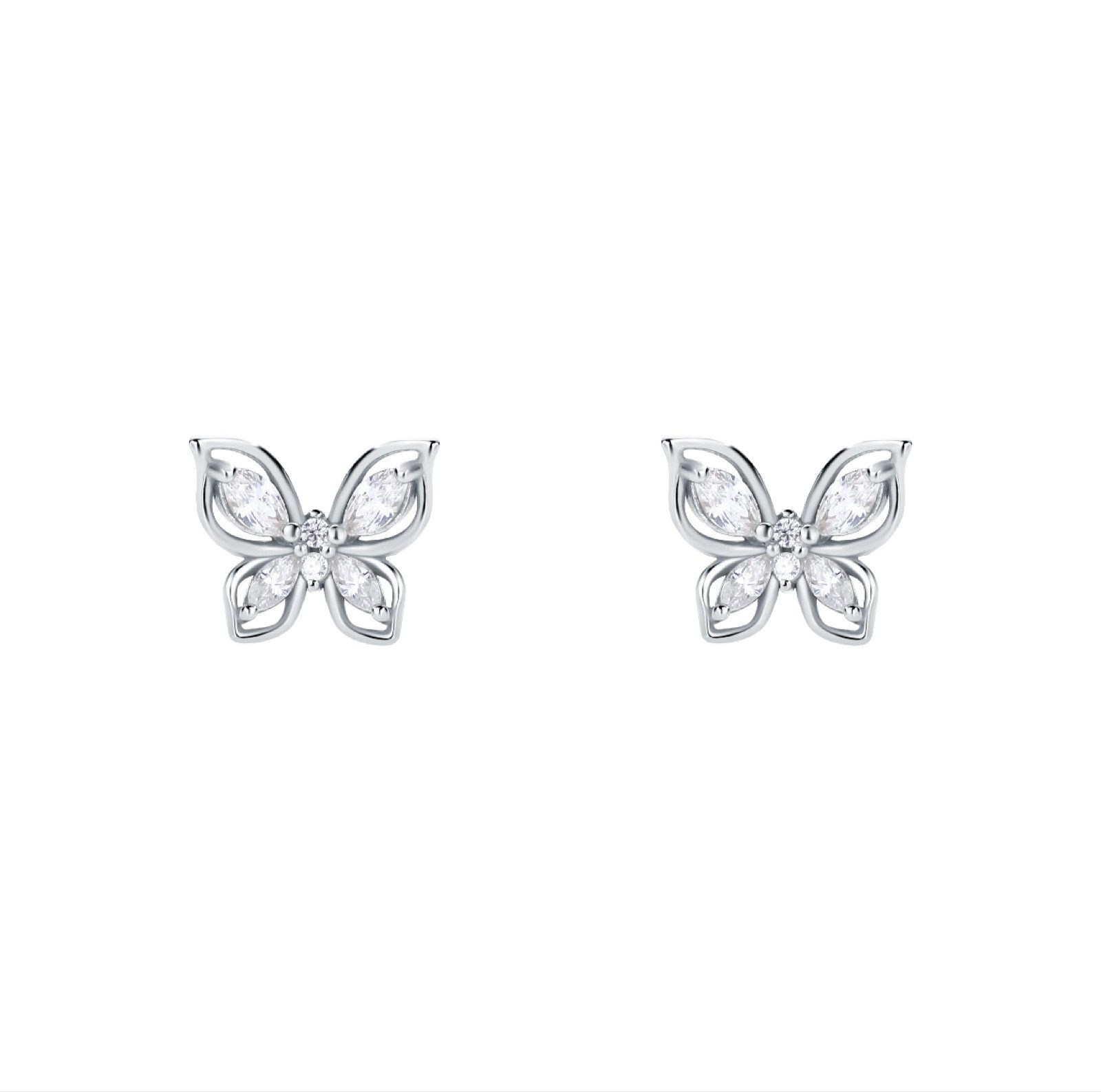 ROUGEMONT Paar Ohrstecker Schmetterling Ohrstecker für Kids und Erwachsene 925 sterling Silber, Echtschmuck