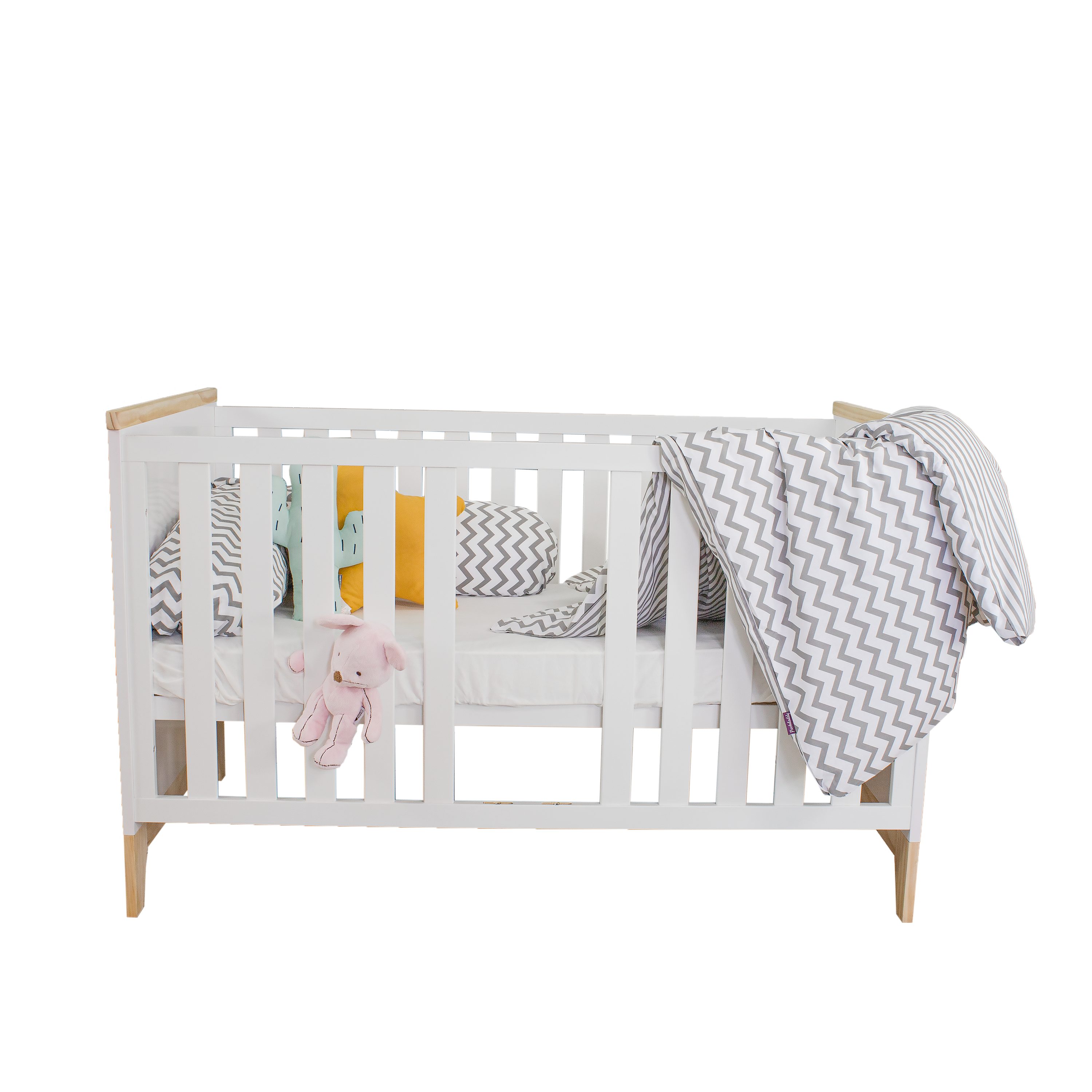 Puckdaddy GmbH Babybett Ida (140x70cm) in Weiß, mit herausnehmbaren Sprosse günstig online kaufen