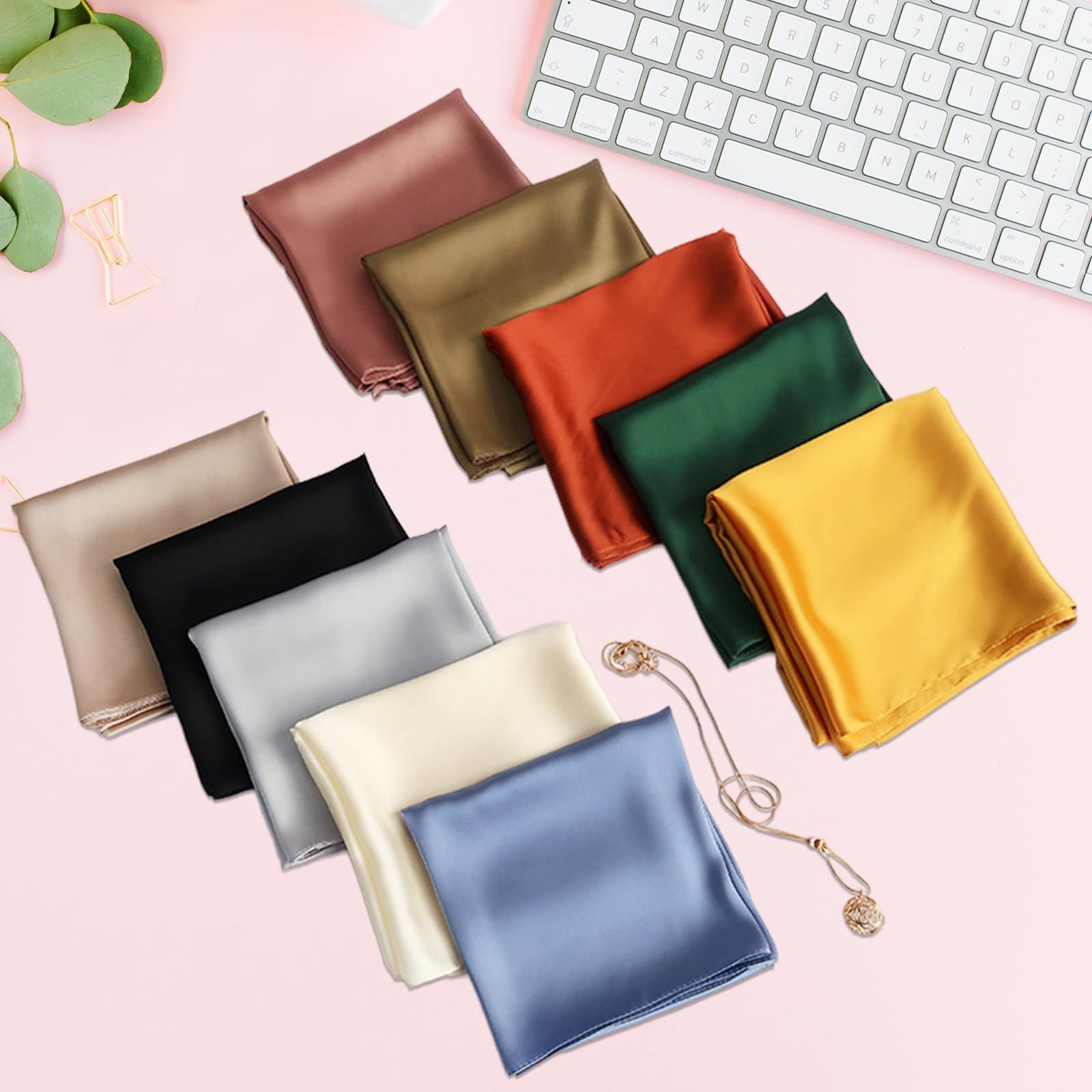 Zaewry Seidentuch Damen Seidentuch Leicht Seidenschal Bandana Halstuch Kopftuch, Elegante Schal Tuch Geschenk für Frauen