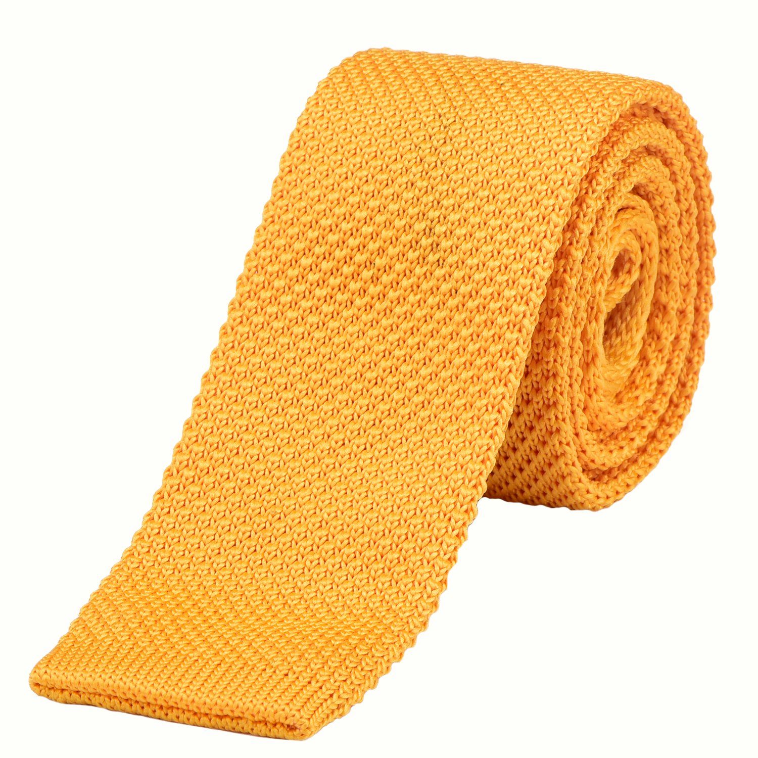 DonDon Krawatte schmale Krawatte 5 cm Wollkrawatte (Packung, 1-St) Strickkrawatte, Retro-Look, für Büro oder festliche Veranstaltungen gelb