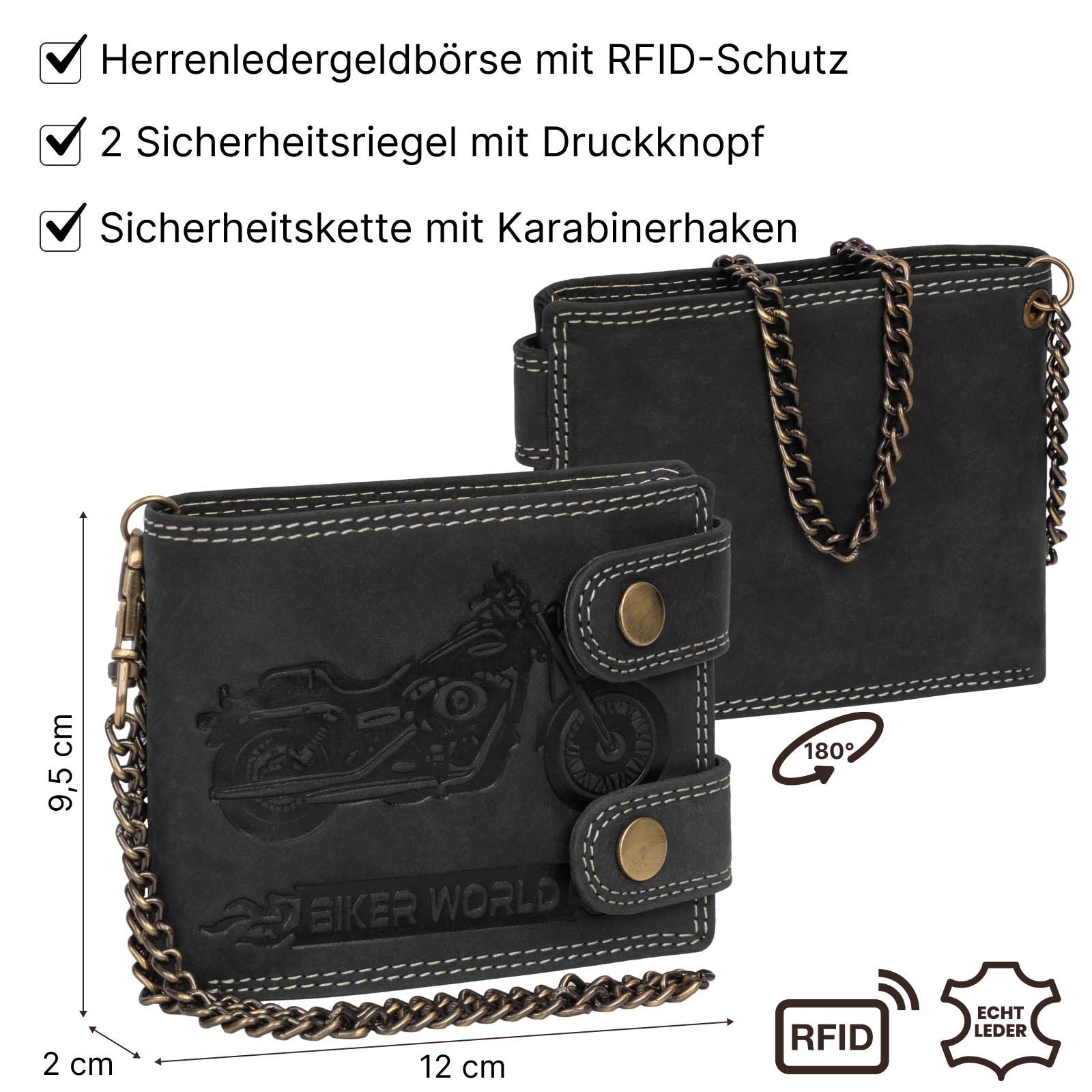 EAAKIE Geldbörse Leder Geldbörse Herren RFID Portemonnaie Echtleder Geldbörse, RFID Schutz