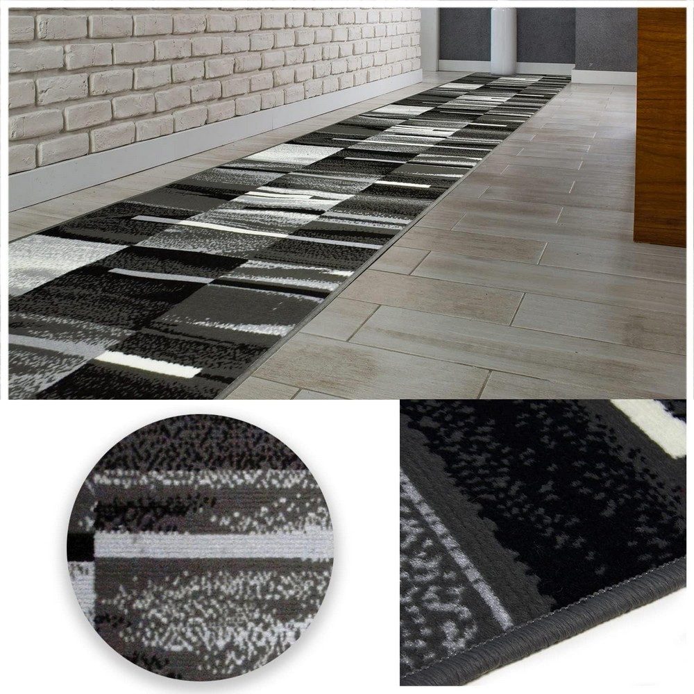 MDEKOR Läufer Teppich Läufer Meterware Höhe 6 mm, 70x70 cm Grau Bond