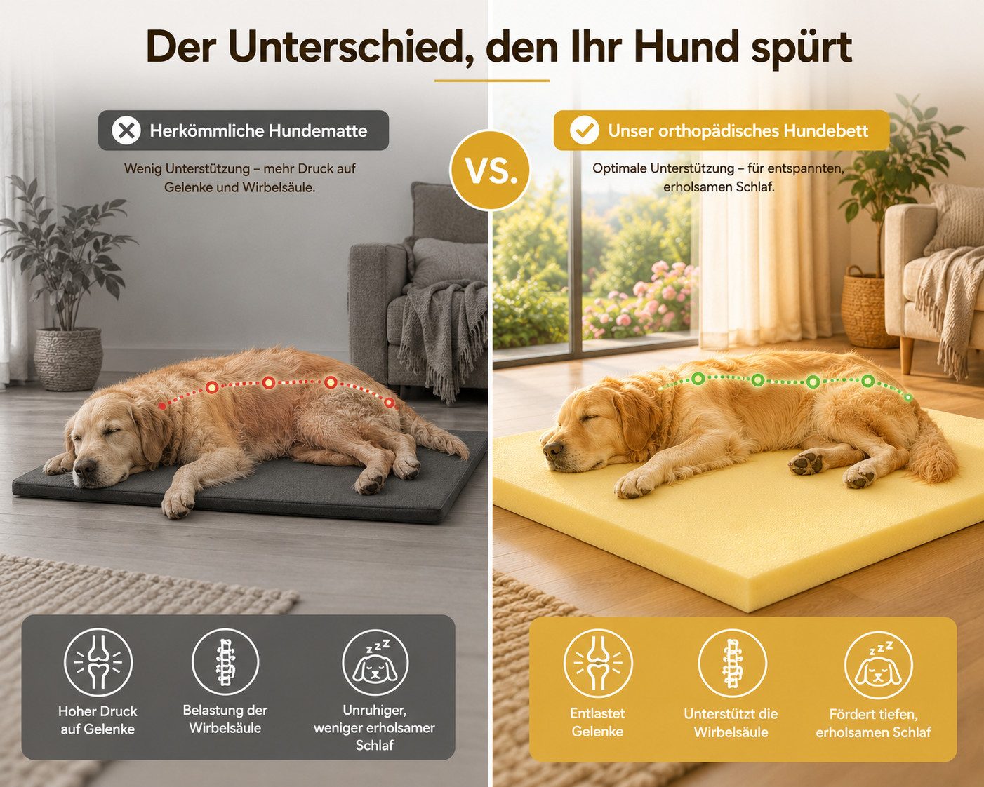 Best for Pets Hundematte Orthopädisches Hundebett – Memory Foam & Waschbar, 100% Polyester, Orthopädisch, Memory Foam, 3-Schicht-System, – Bild 4 von 5