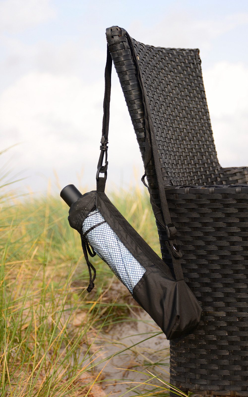 iX-brella Trekkingschirm XL Sonnen-Regenschirm mit UPF 50+, UV-Hitze-Schutz, mit Umhängetasche, mit Handöffner, innen schwarz – Bild 4 von 5