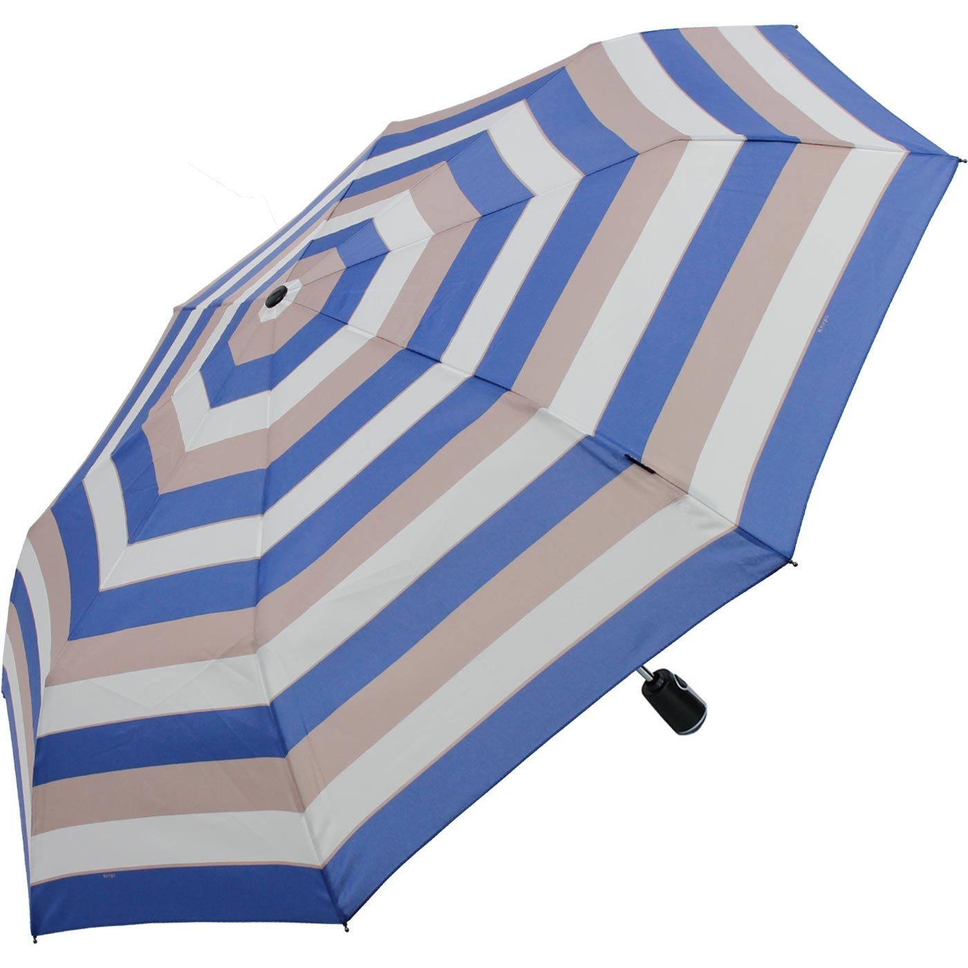 Knirps® Taschenregenschirm Large Duomatic mit blau stripe, - Damen große, stabile Begleiter Auf-Zu-Automatik der