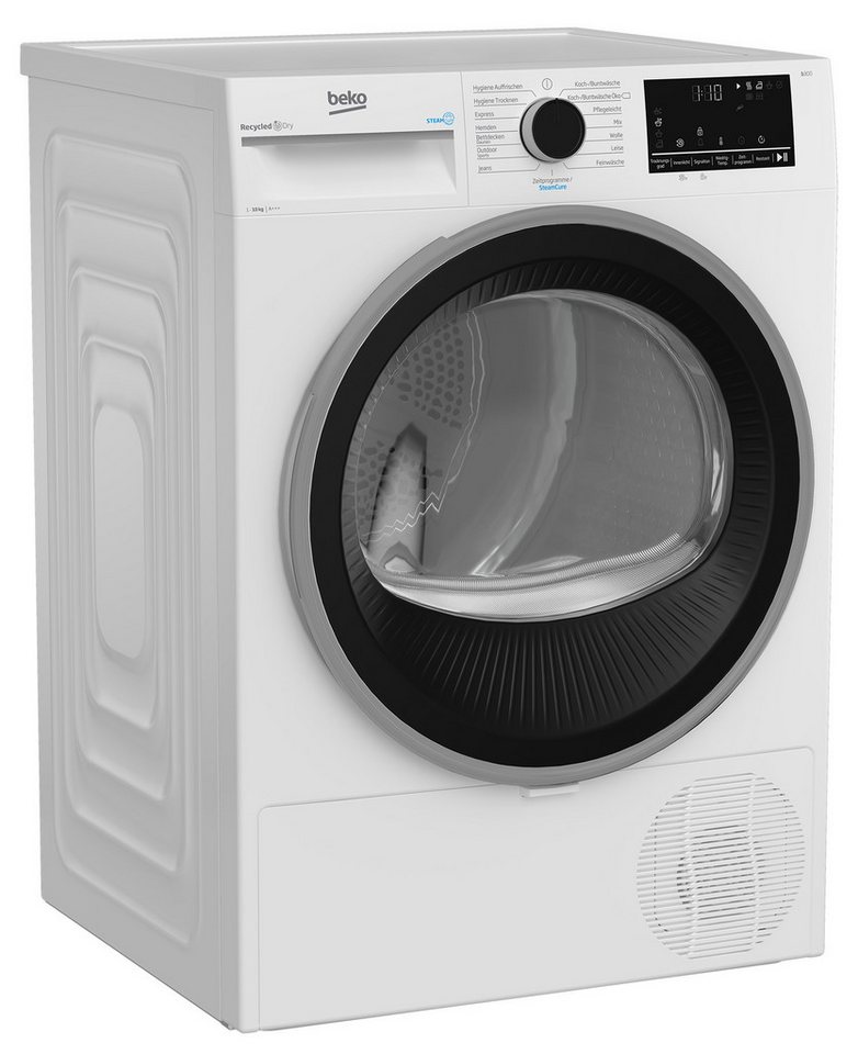 BEKO Wärmepumpentrockner B3T442491, Dampffunktion, Aquawave, Silent-Programm