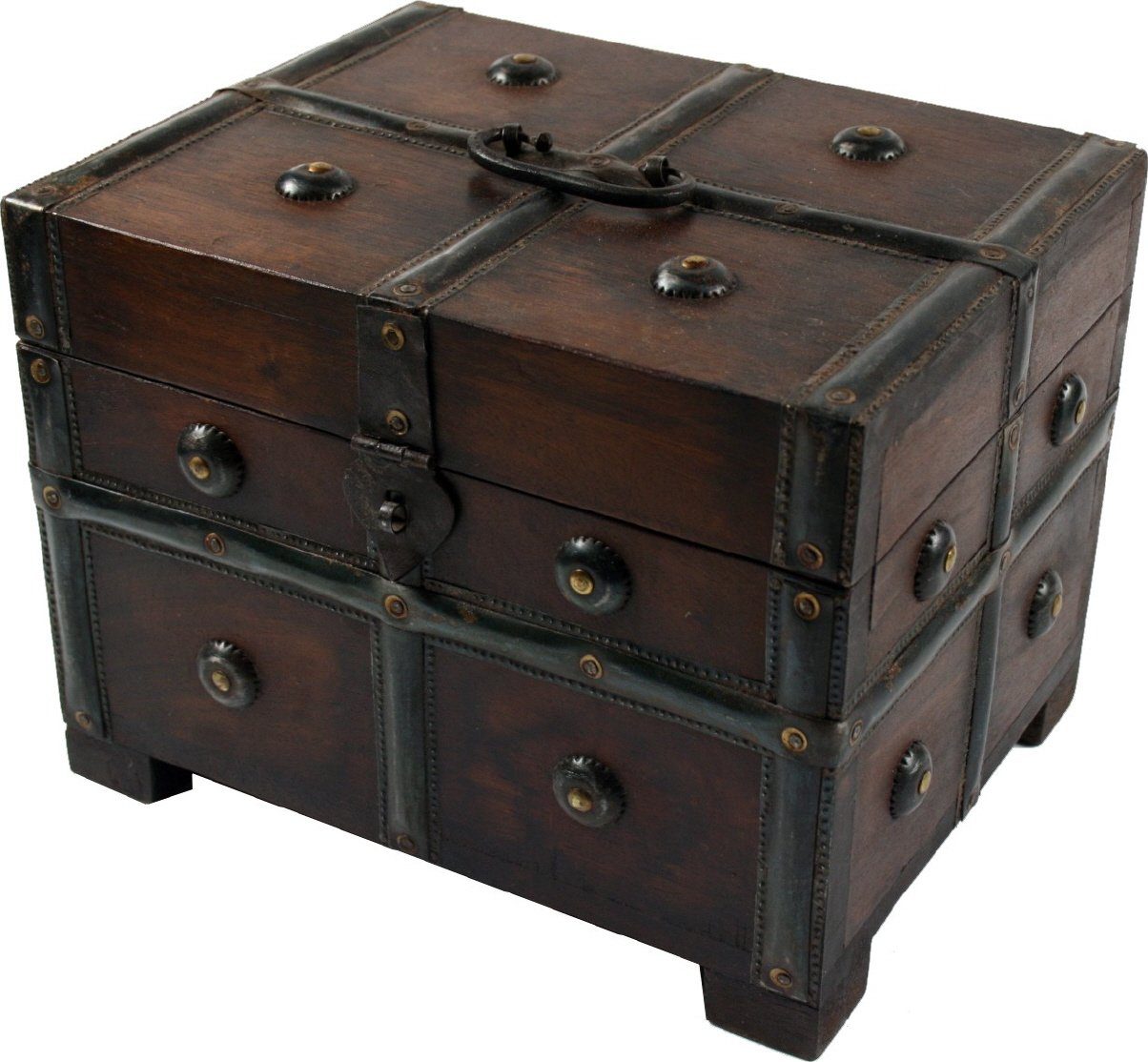Guru-Shop Aufbewahrungsdose Kleine Schatztruhe, Holzschachtel, Schmuck Dose..