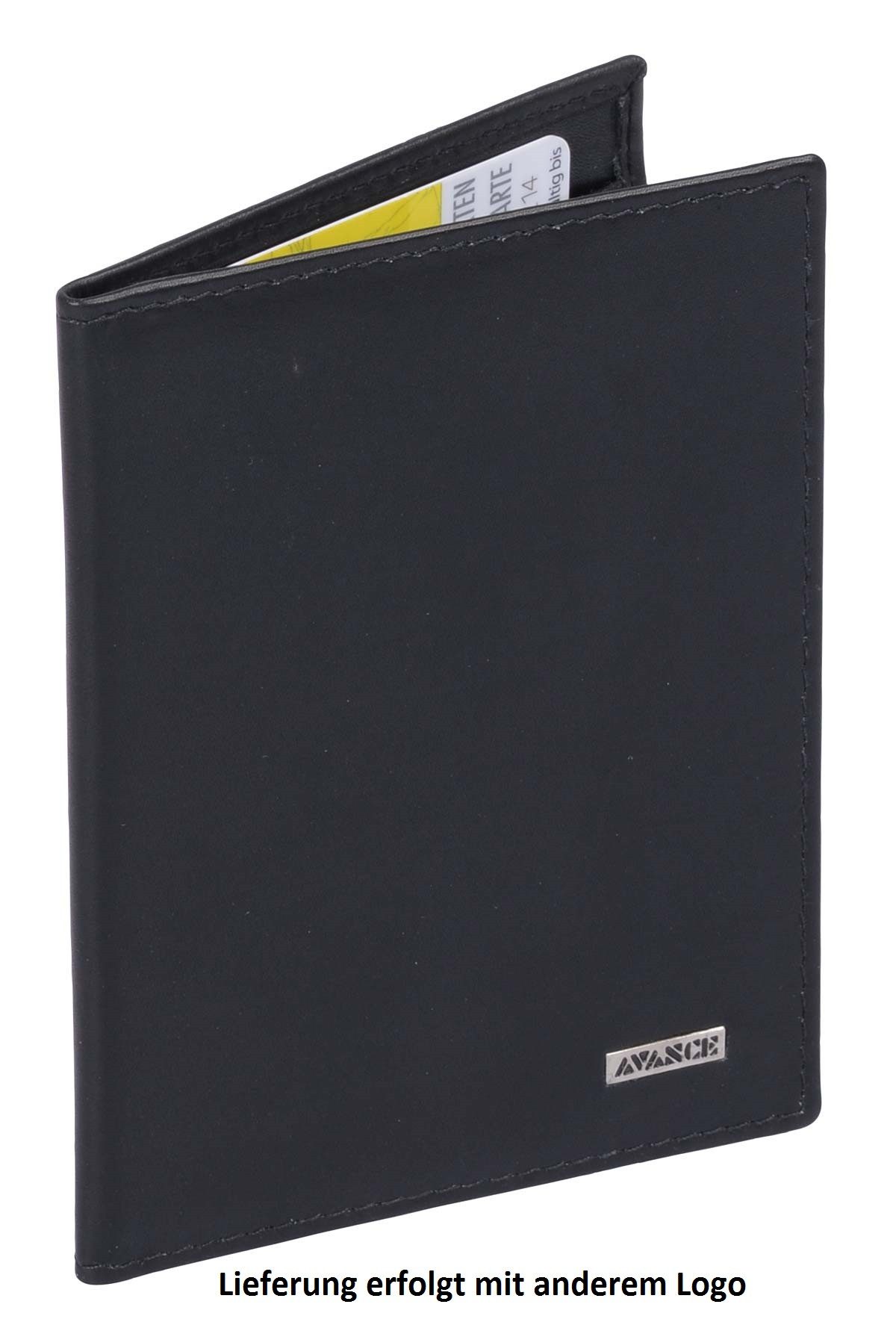 Kartenetui Flache Ausweishülle Kartenetui Leder mit Sichtfach und RFID-Sch