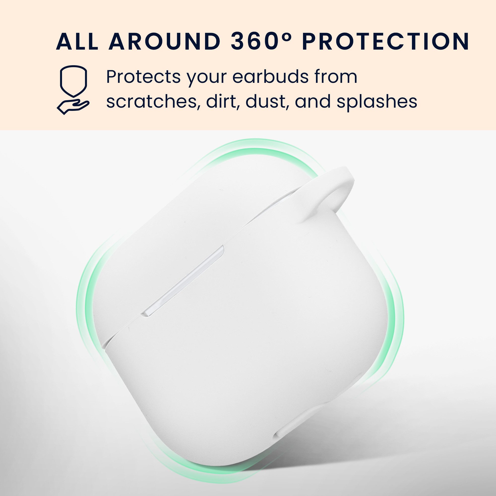 kwmobile Kopfhörer-Schutzhülle Hülle für Apple Airpods 4 Case mit Schlaufe, Silikon Schutzhülle mit Schlüsselanhänger - Kopfhörer Cover
