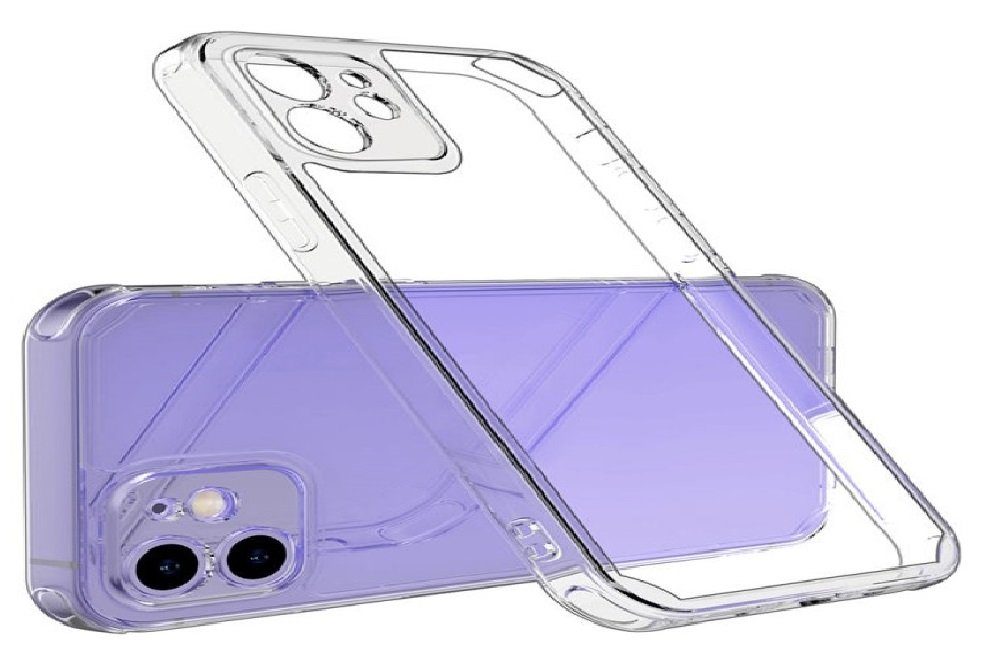 mit Displayschutz mit Silikon Silikon Schutz Sichtschutzfolie Sichtschutzglas Stoßfeste IPhone Set (Spar & für Zoll, OLi 2in1, Kamera 12 Mini, 5,4 Hülle 1-St., Privacy), Transparente TPU