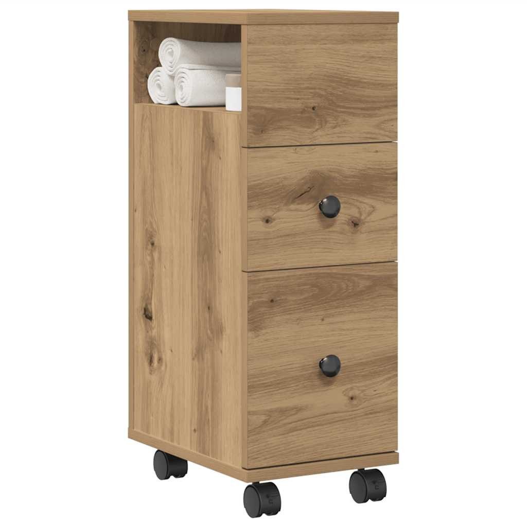 vidaXL Fächerschrank Badschrank Schmal mit Rollen günstig online kaufen