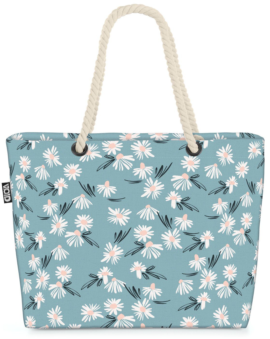 VOID Strandtasche (1-tlg), Ringelblumen Muster Beach Bag Blume blühen botanisch Feld flora garten Blatt | Strandtaschen