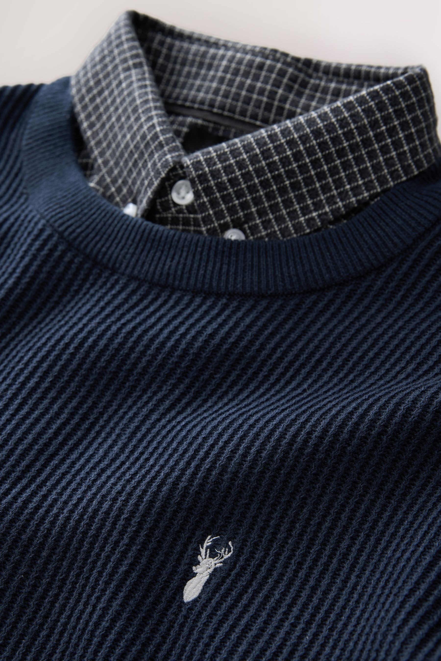 Next 2-in-1-Pullover Regular Fit Pullover mit eingenähtem Kragen (1-tlg)
