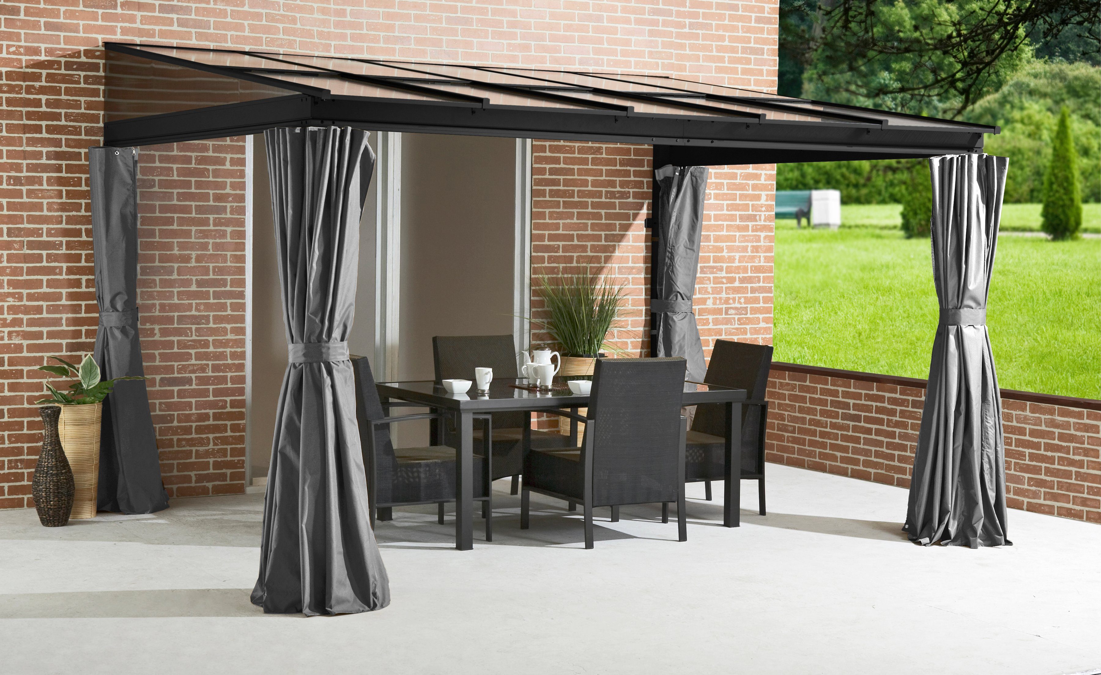 Sojag Anbaupavillon St. Barthelemy 10x12 anthrazit, günstig online kaufen