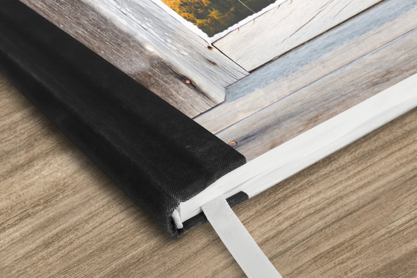 Thumbnail - MuchoWow Notizbuch Durchschaubar - Holz - Berge, Notebook, Notizblock a5, Tagebuch, Journal Liniert