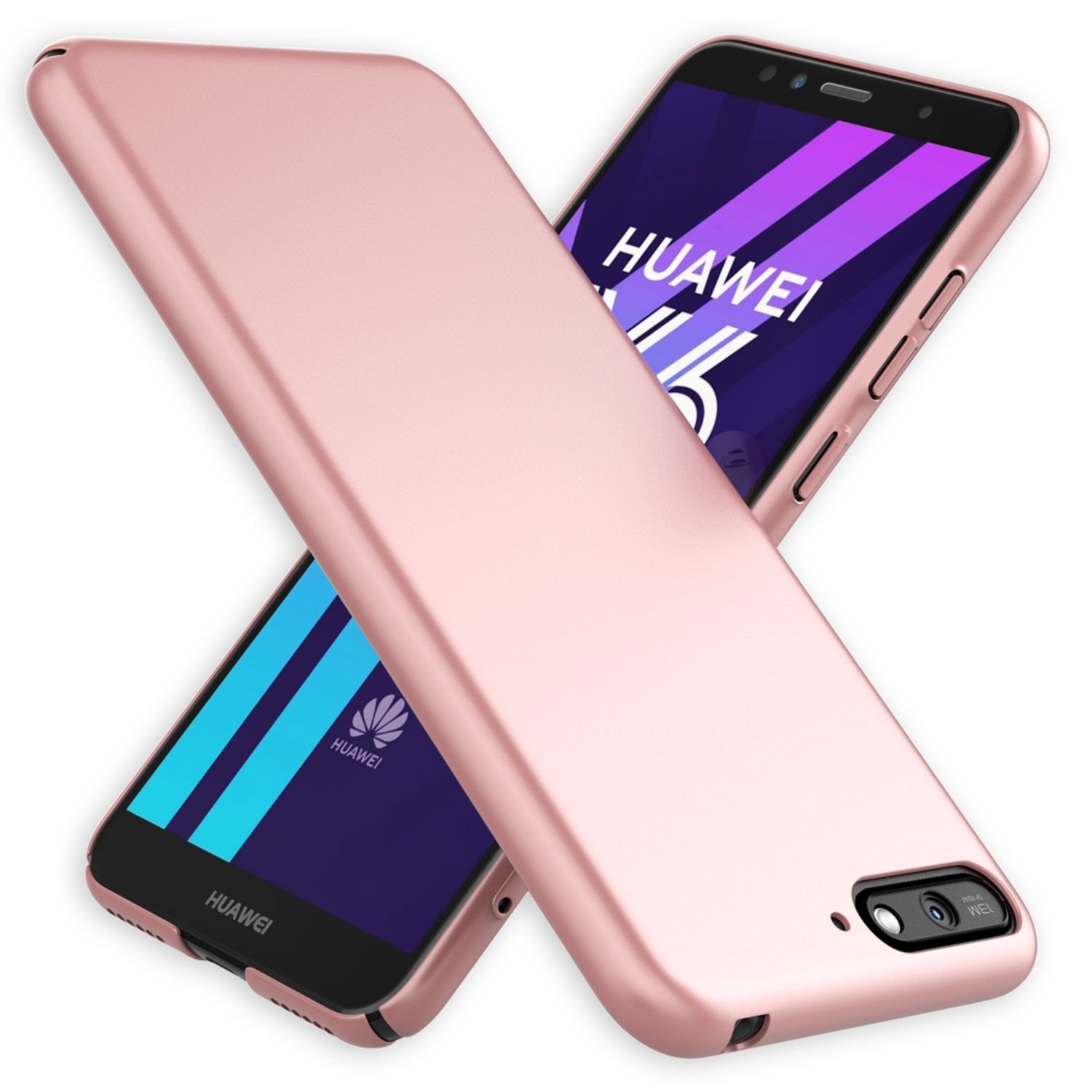 Nalia Smartphone-Hülle Huawei Y6 (2018), Ultra Dünne 0,5mm Hülle / Mattes Hardcase / Silk Touch / Extra Leicht