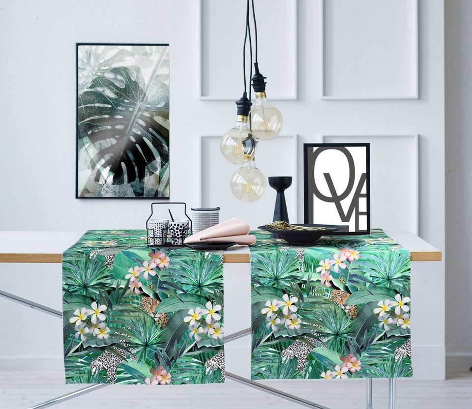 APELT Tischläufer 6852 SUMMERTIME, Sommerdeko, Sommer (1-tlg), mit  tropischem Motiv, Digitaldruck