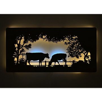 WohndesignPlus LED-Bild LED-Wandbild "Kühe" 120cm x 60cm mit 230V, Tiere, DIMMBAR! Viele Größen und verschiedene Dekore sind möglich.