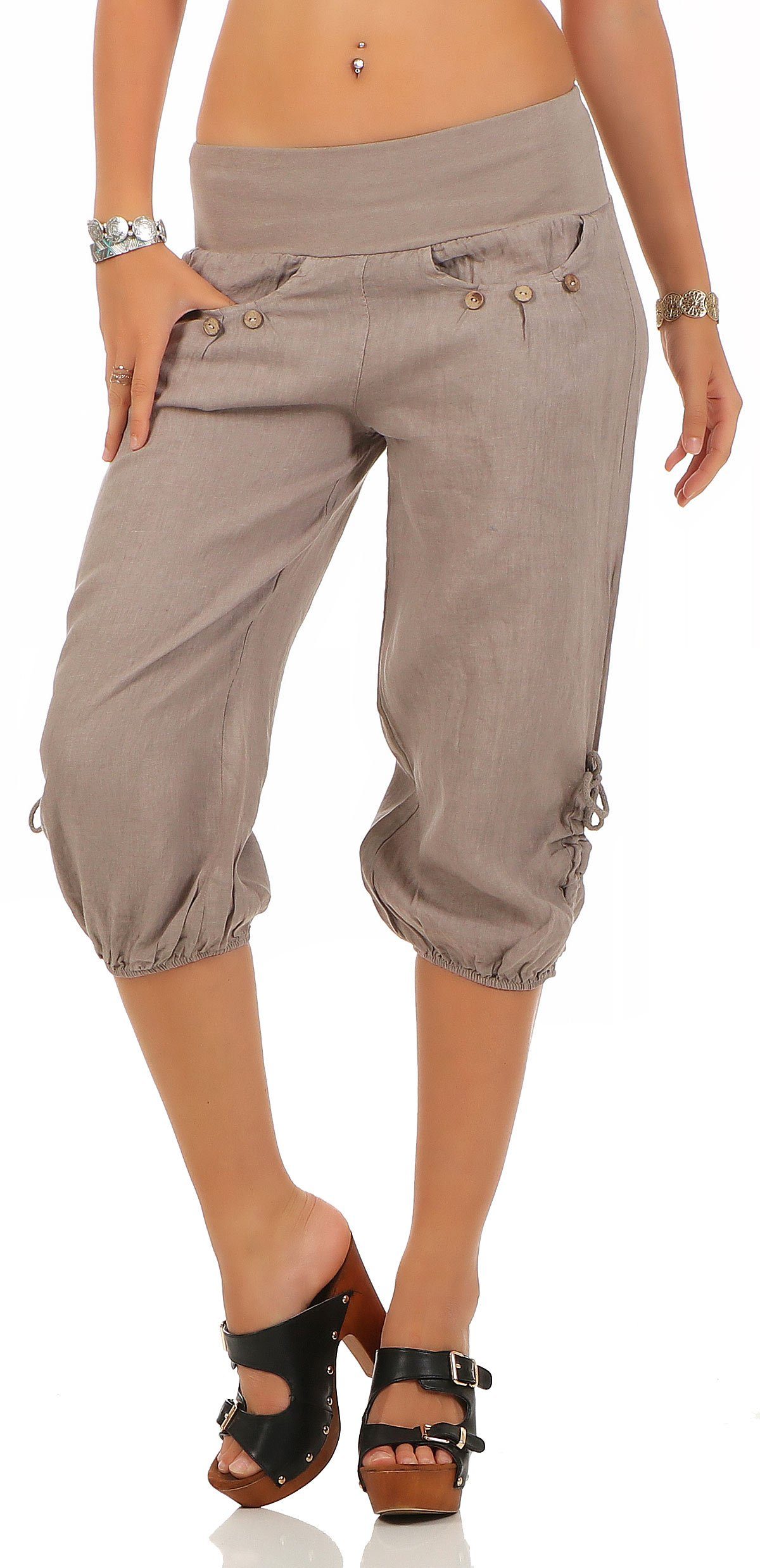 malito more than fashion Caprihose 6302 3/4 Leinenhose günstig online kaufen