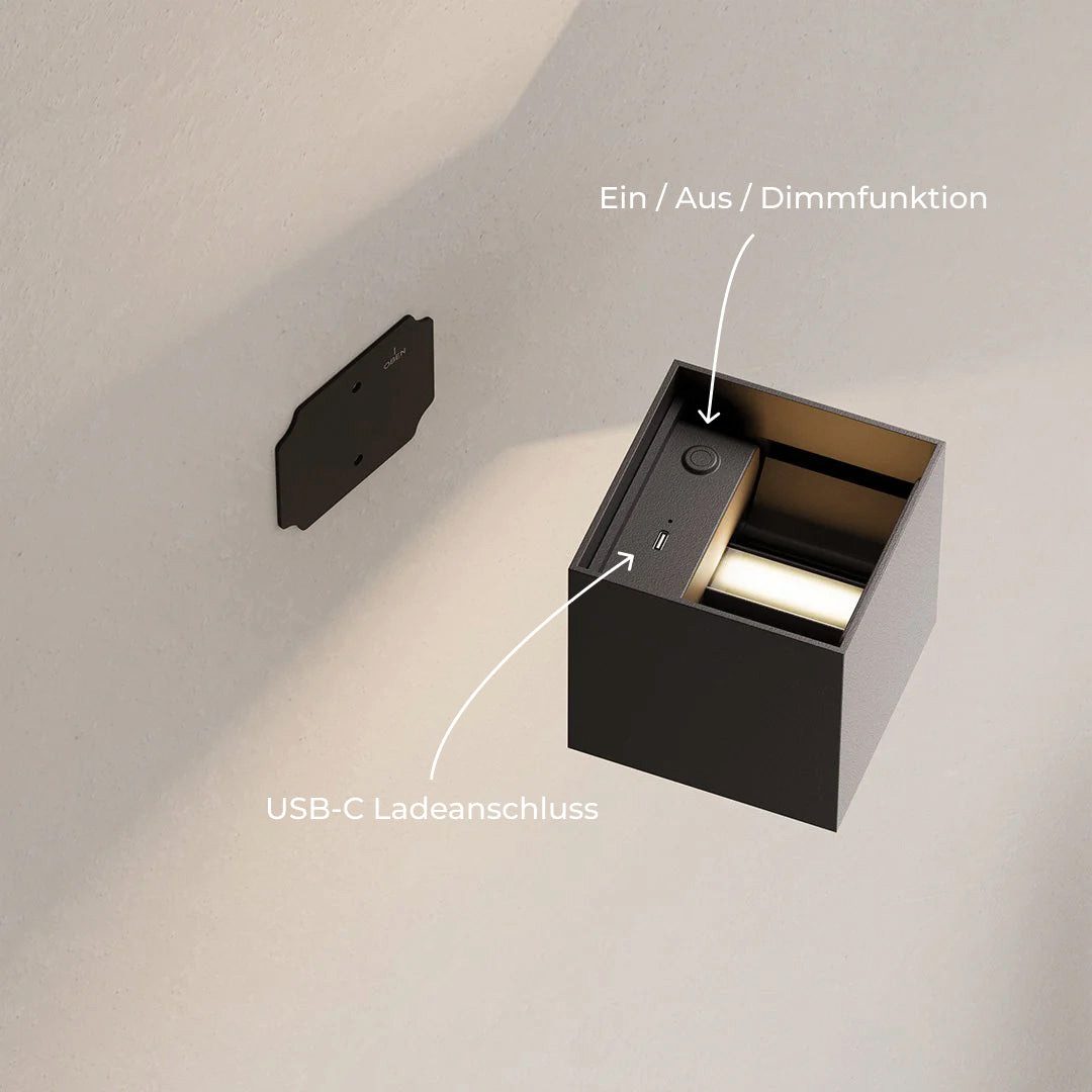 Neona LED Wandleuchte XENA AKKU, Flexibles Lichtspiel durch 4 verstellbare Lichtklappen, LEd fest integriert, Warmweiß
