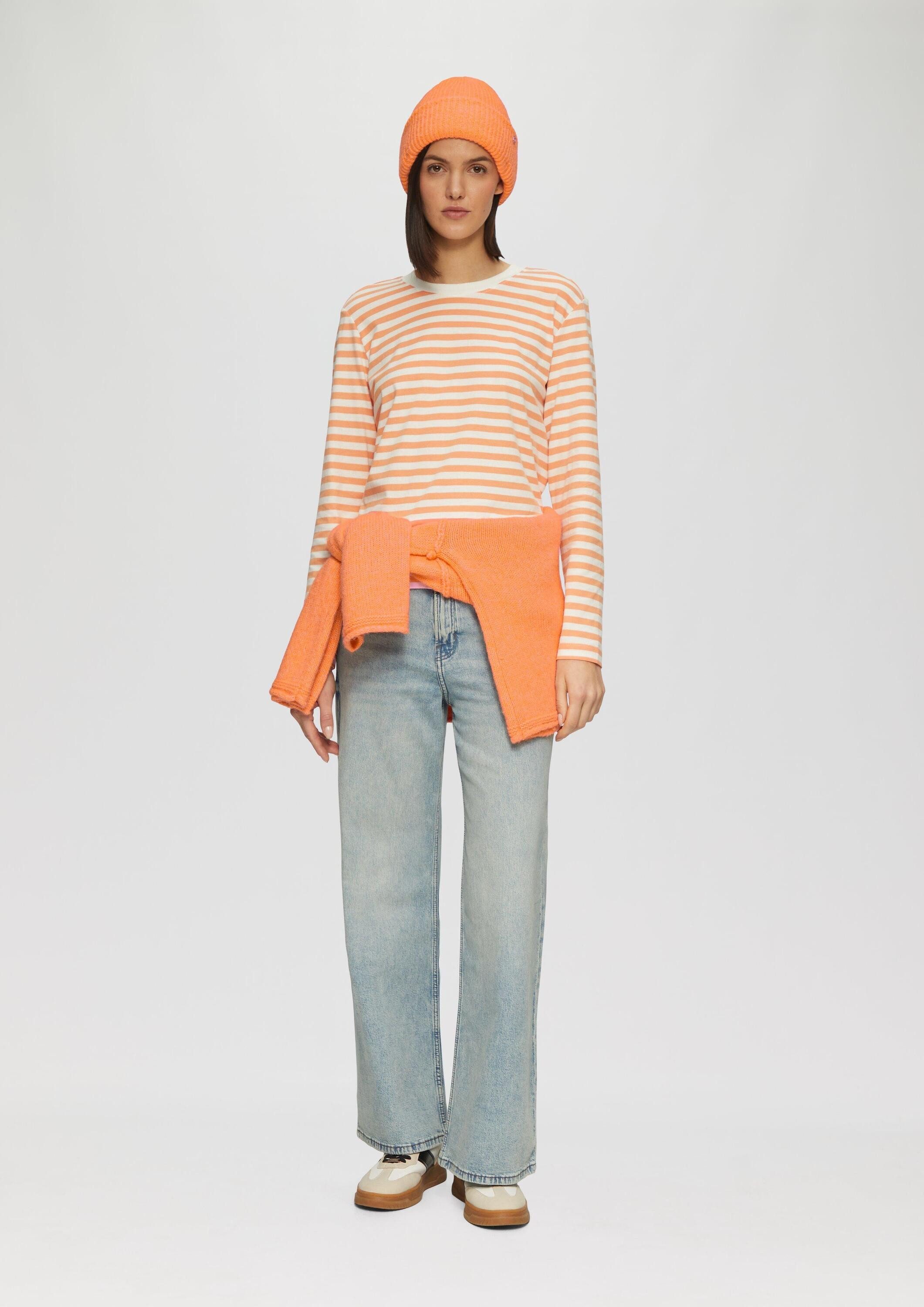 s.Oliver Strickmütze Mütze Beanie mit Umschlag und Logo-Detail günstig online kaufen