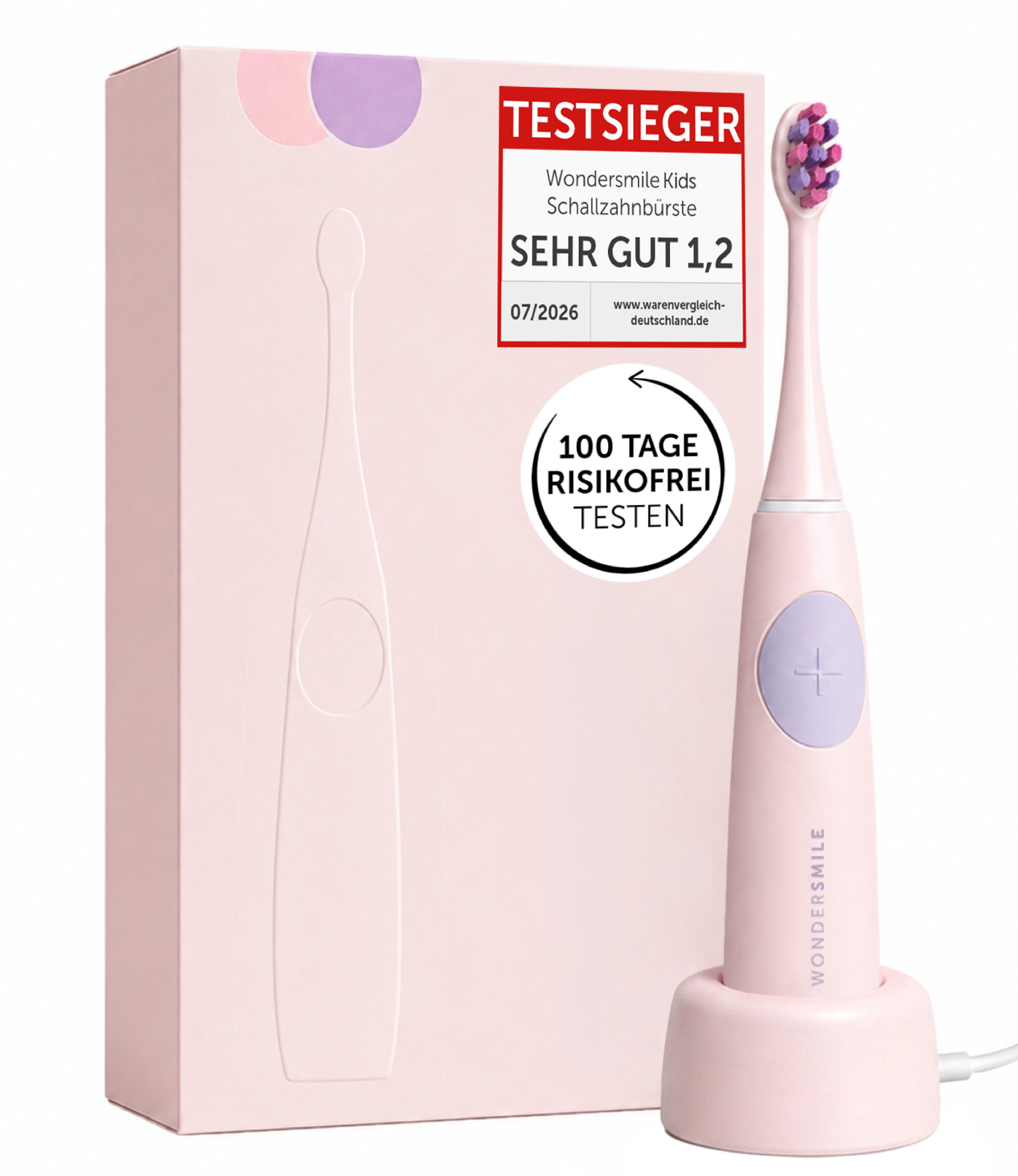 Wondersmile Elektrische Kinderzahnbürste Kids Schallzahnbürste Testsieger 2026
