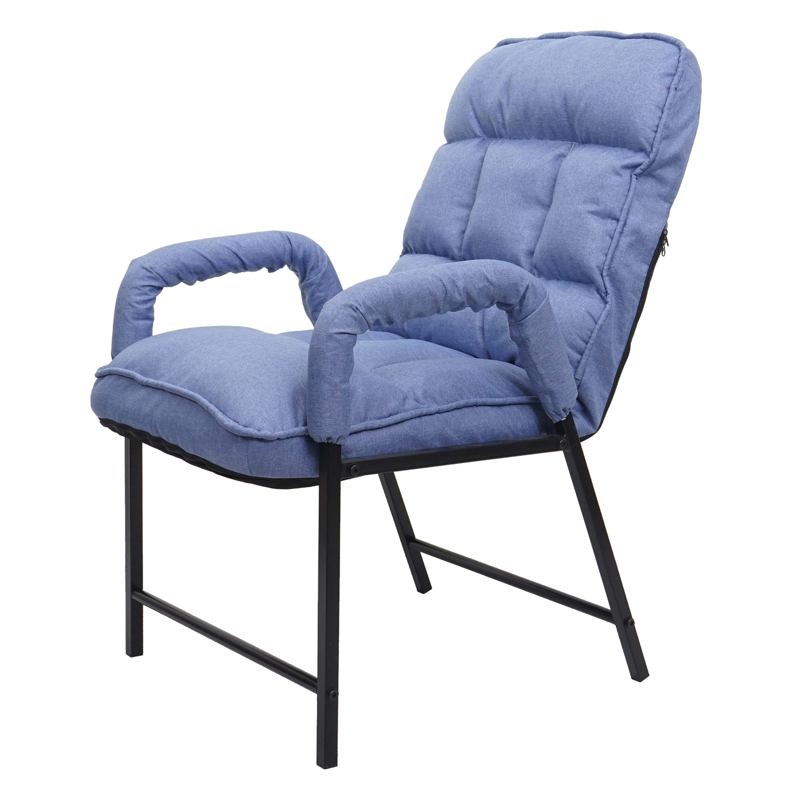 MCW Esszimmerstuhl MCW-K40-E (1er), Verstellbare Rückenlehne, dicke Polsterung, Liegefunktion blau | blau | Stühle