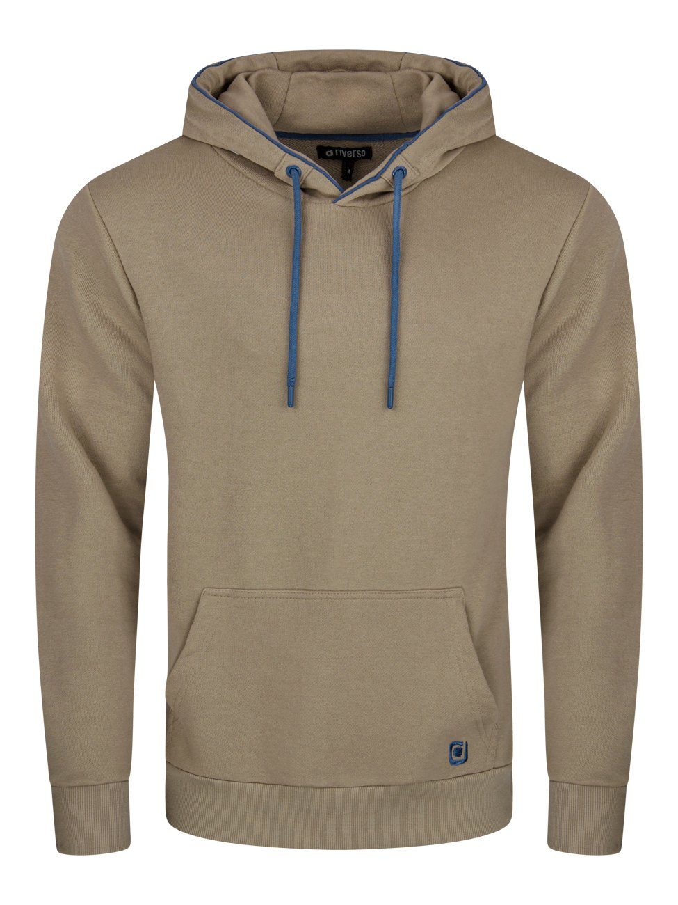 riverso Kapuzenpullover Herren Hoodie RIVSandro Regular Fit Longsleeve Sweatshirt mit Cross-Over-Kragen und Kängurutasche