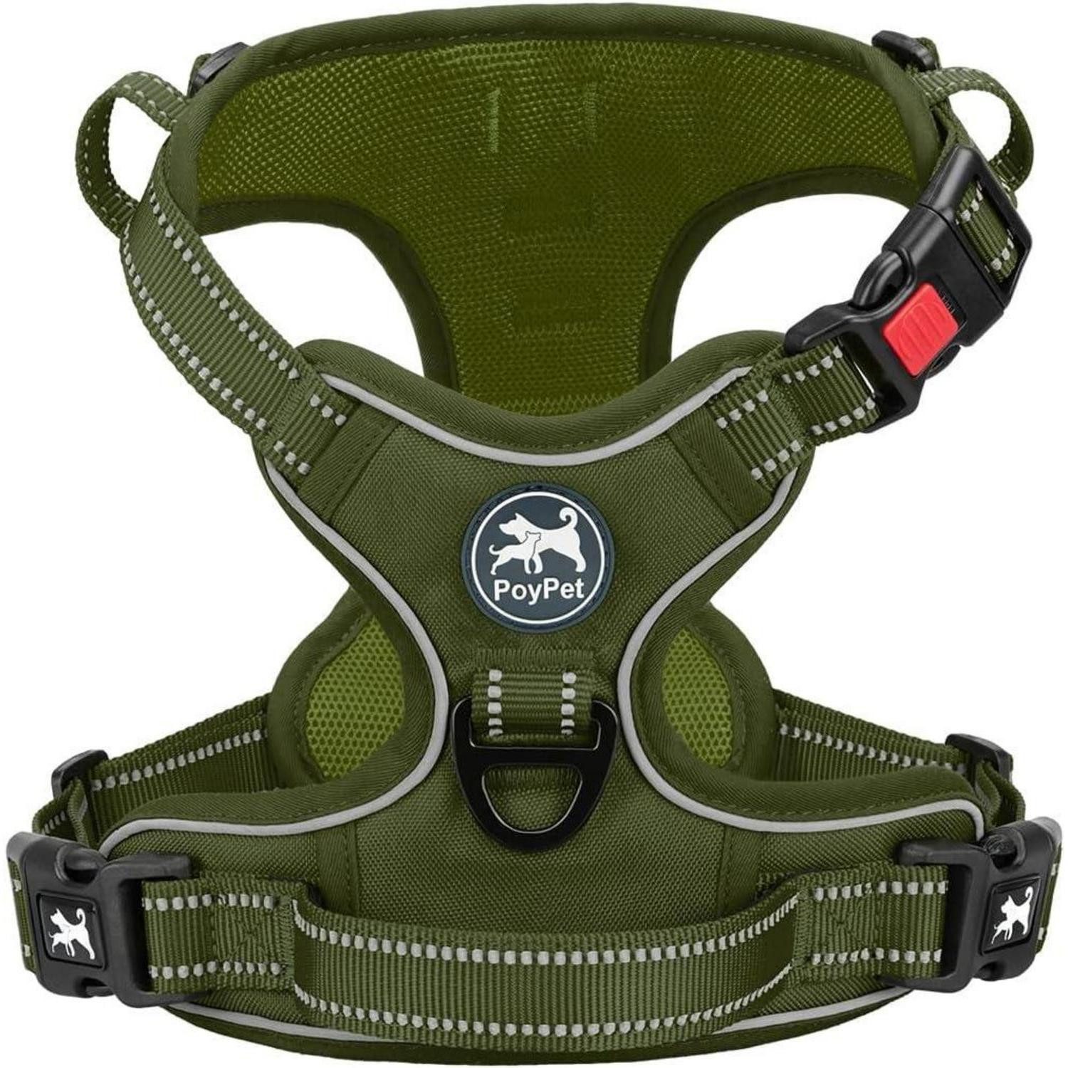 LuxusKollektion Tier-Halsband Hundegeschirr No Pull Reflektierend Verstellbar XL Armeegrün