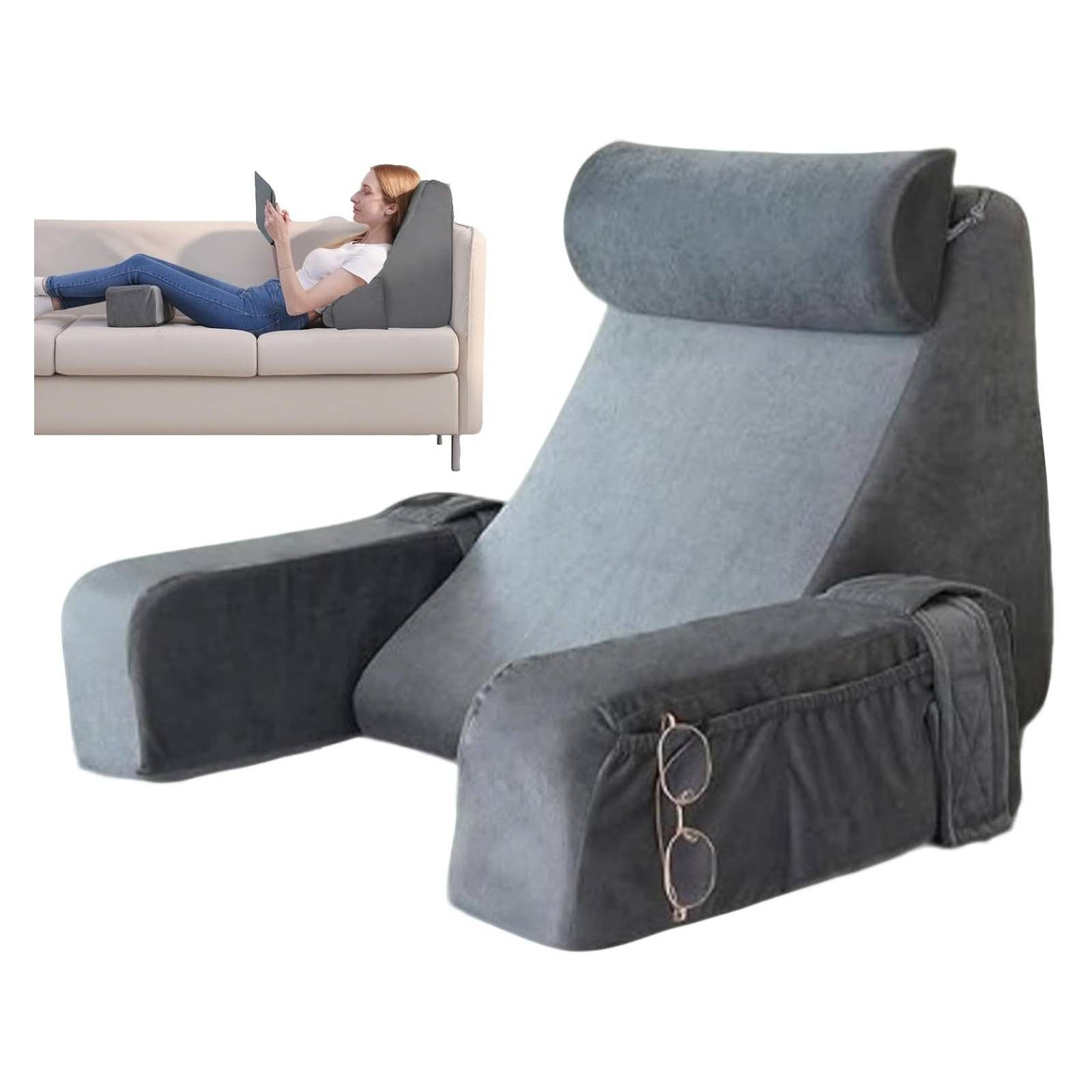 BlingBin Rückenkissen Lesekissen mit Abnehmbaren Armlehnen & Kopfkiseen, Be günstig online kaufen