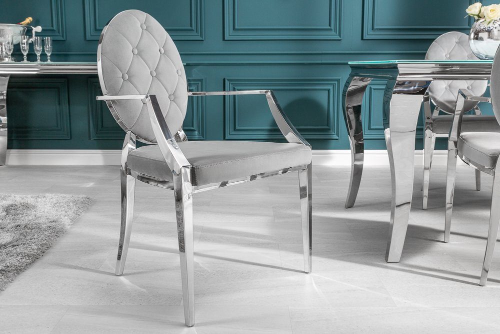riess-ambiente Polsterstuhl MODERN BAROCK edel-grau / günstig online kaufen