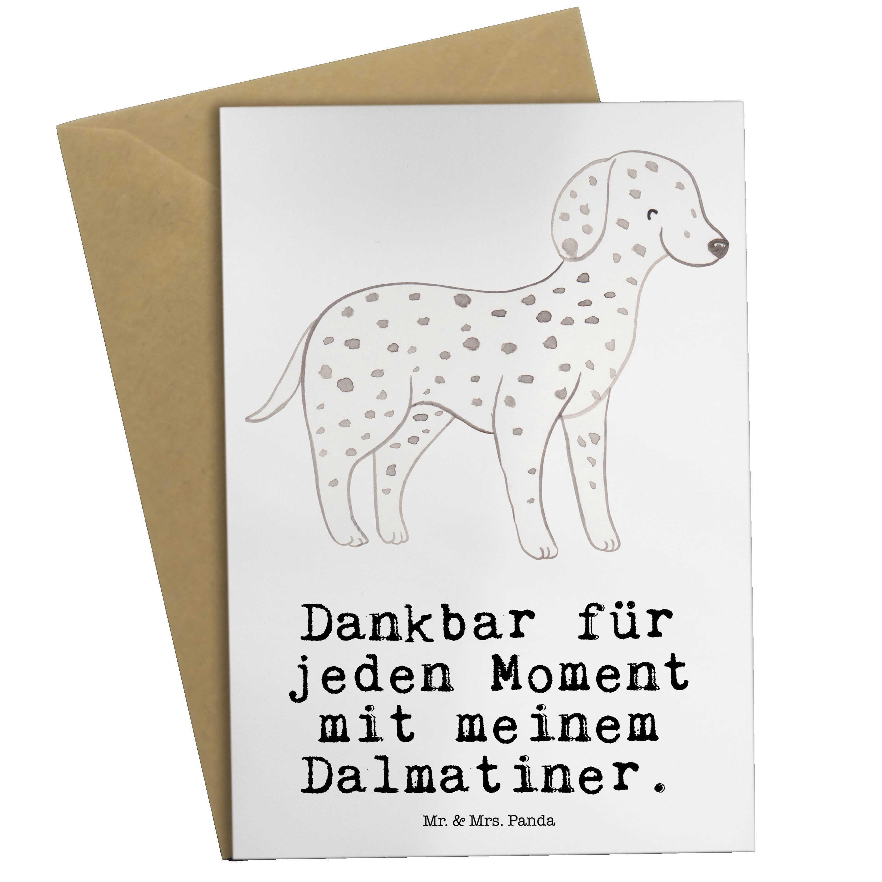 Mr. & Mrs. Panda Grußkarte Dalmatiner Moment - Weiß - Geschenk, Dalmatinac, Klappkarte, Hund, Hu