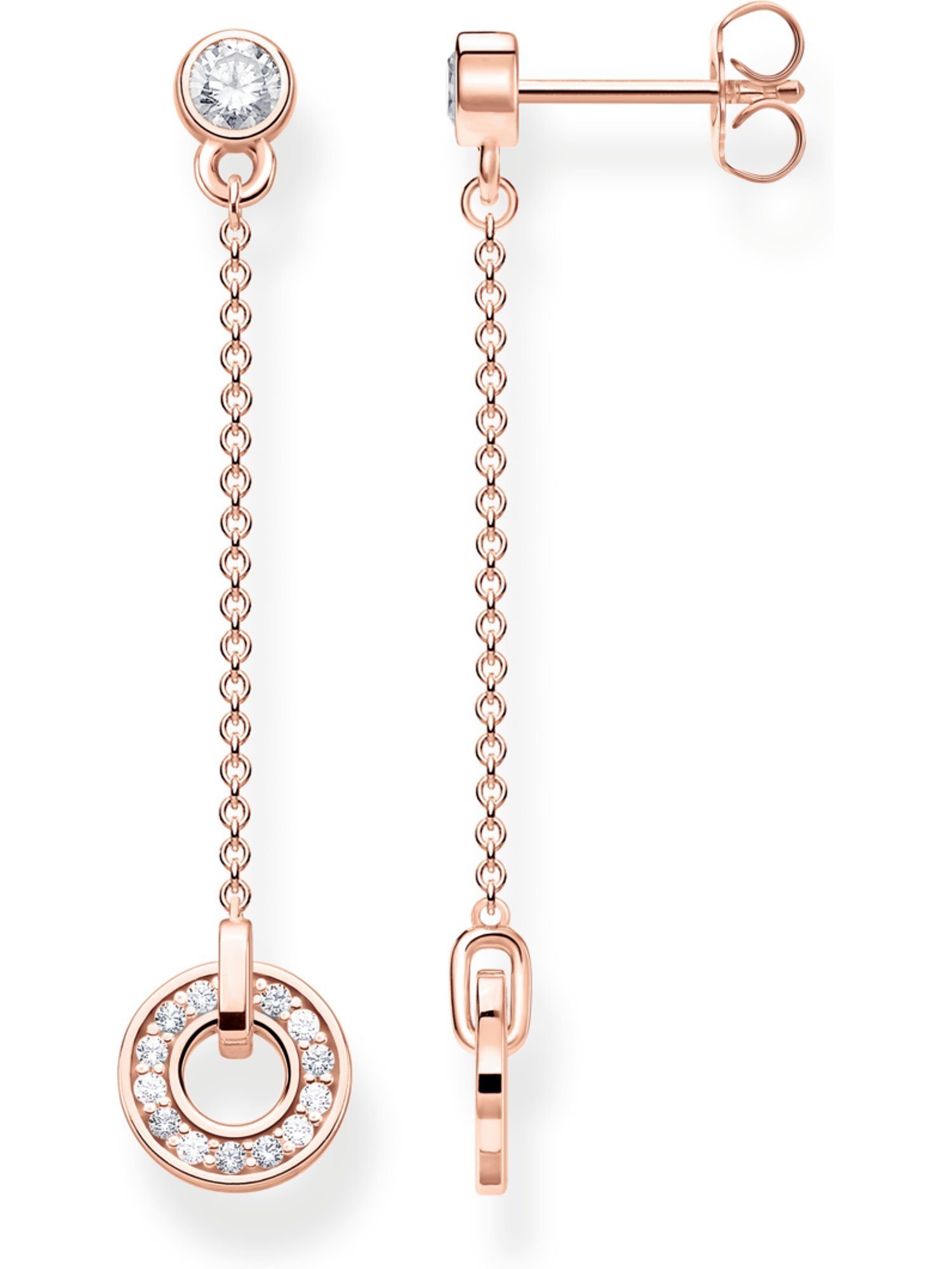 THOMAS SABO Paar Ohrhänger Thomas Sabo Damen-Ohrhänger 925er Silber Zirkonia