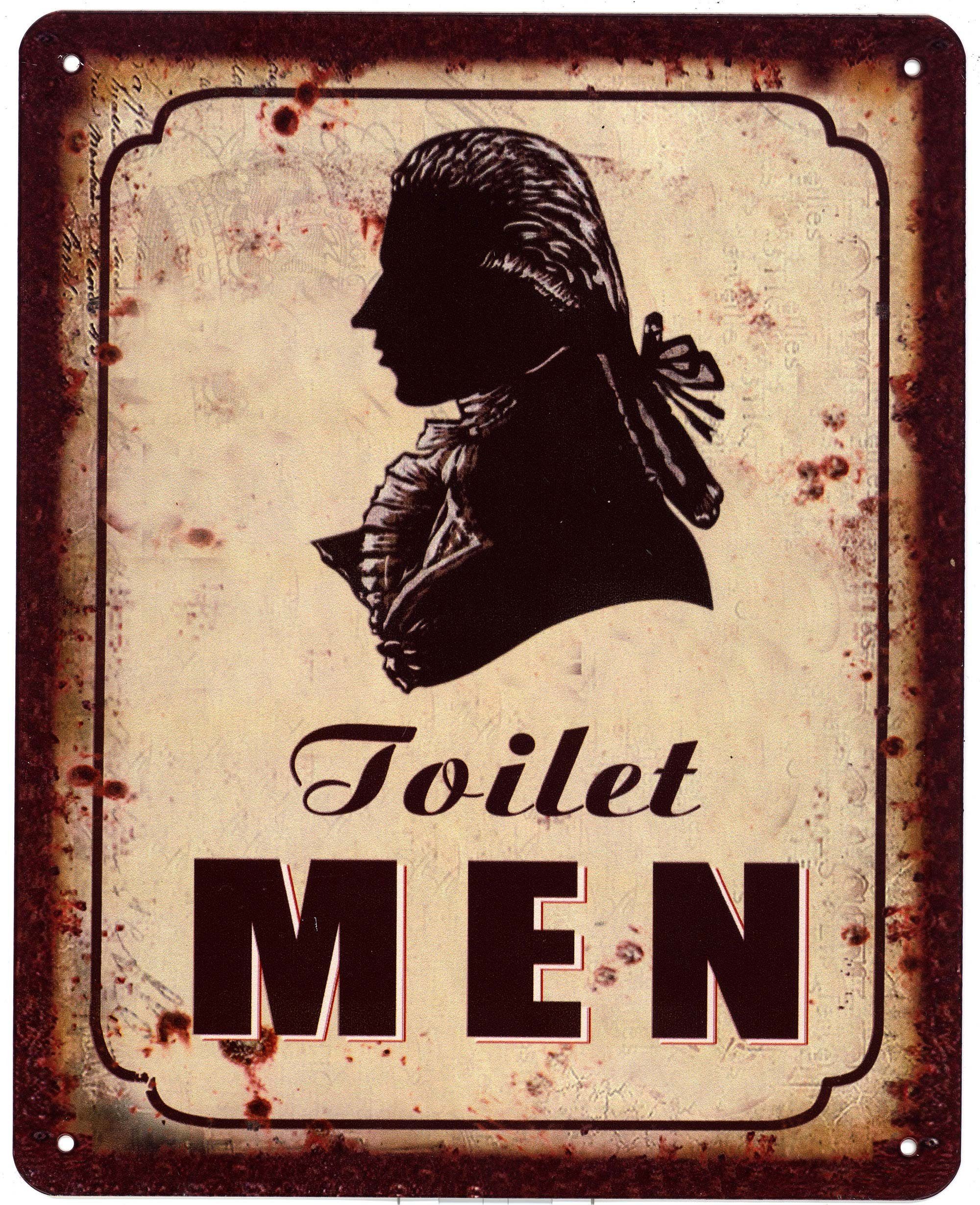 Metallschild Blechschild Toilet Men Männerkopf
