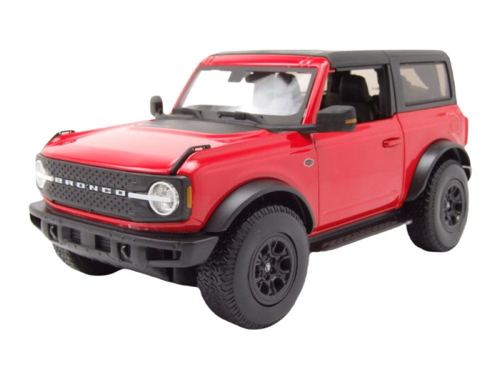 Maisto® Modellauto Ford Bronco Wildtrack 2021 rot schwarz, Maßstab 1:18