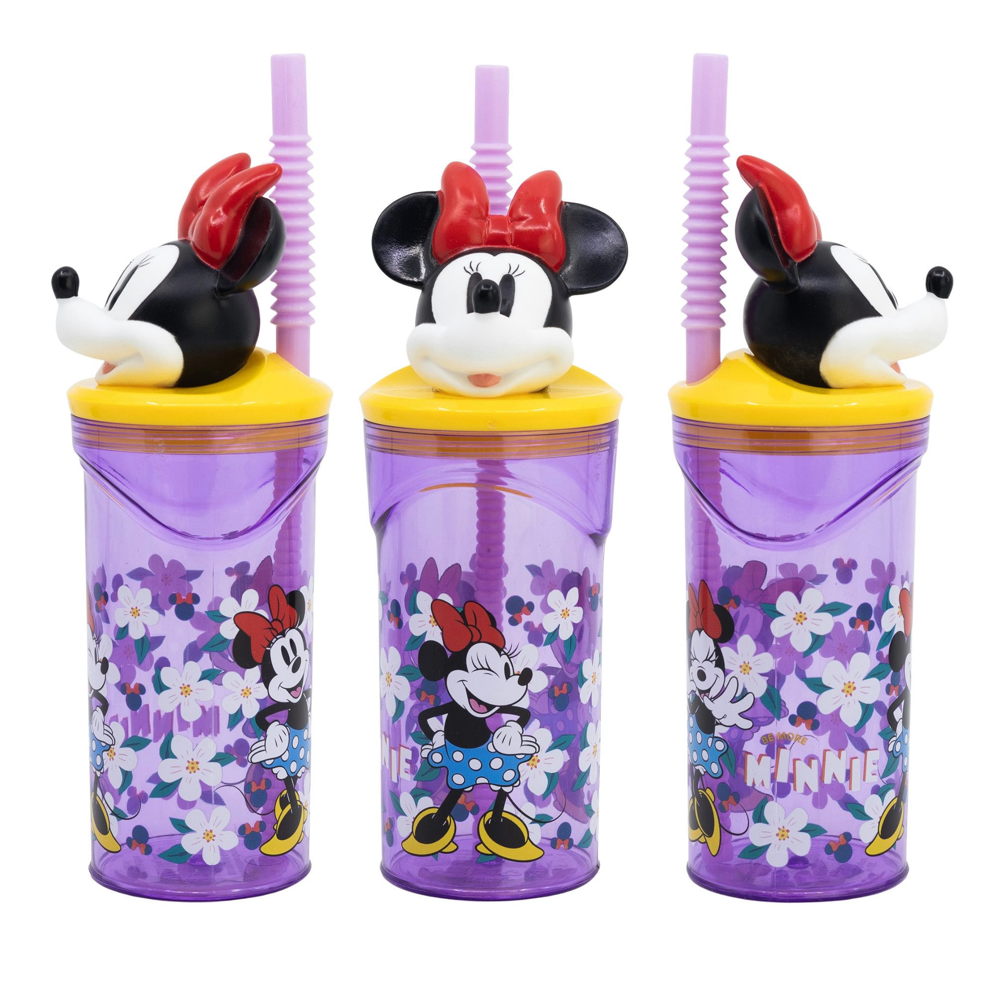 Trinkflasche Disney Minnie Maus 3D Kopf Kinder Wasserflasche Flasche 360 ml