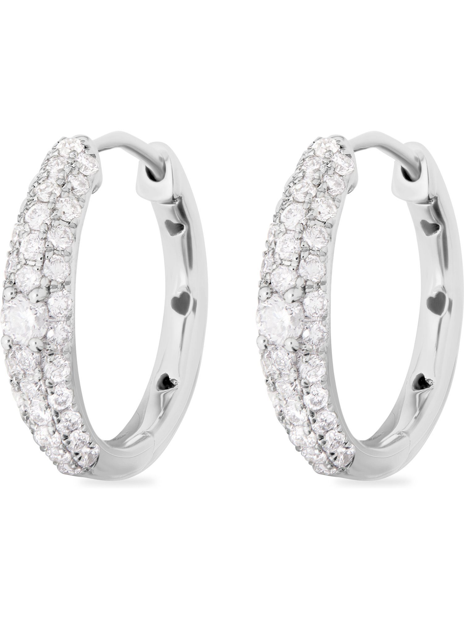 Paar Creolen CHRIST Damen-Creolen 585er Weißgold 2 Diamant