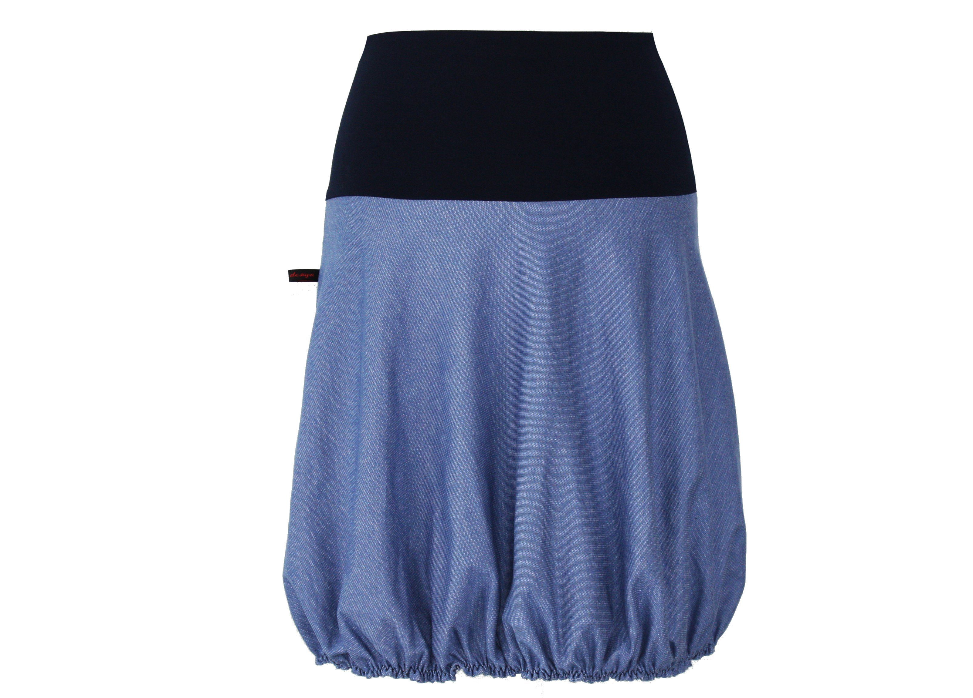 Großer Verkauf neuer Produkte durchgeführt dunkle design A-Linien-Rock Tulpenrock 54cm Sweat Blau Farbwahl Jeansblau