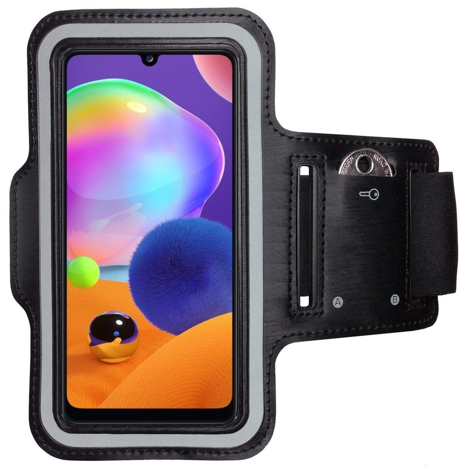 CoverKingz Handyhülle Armband für Samsung Galaxy A31 Sportarmband Handy Tasche Fitness, Sport Schutzhülle Schlüsselfach Handyhülle Jogging Schutztasche Etui